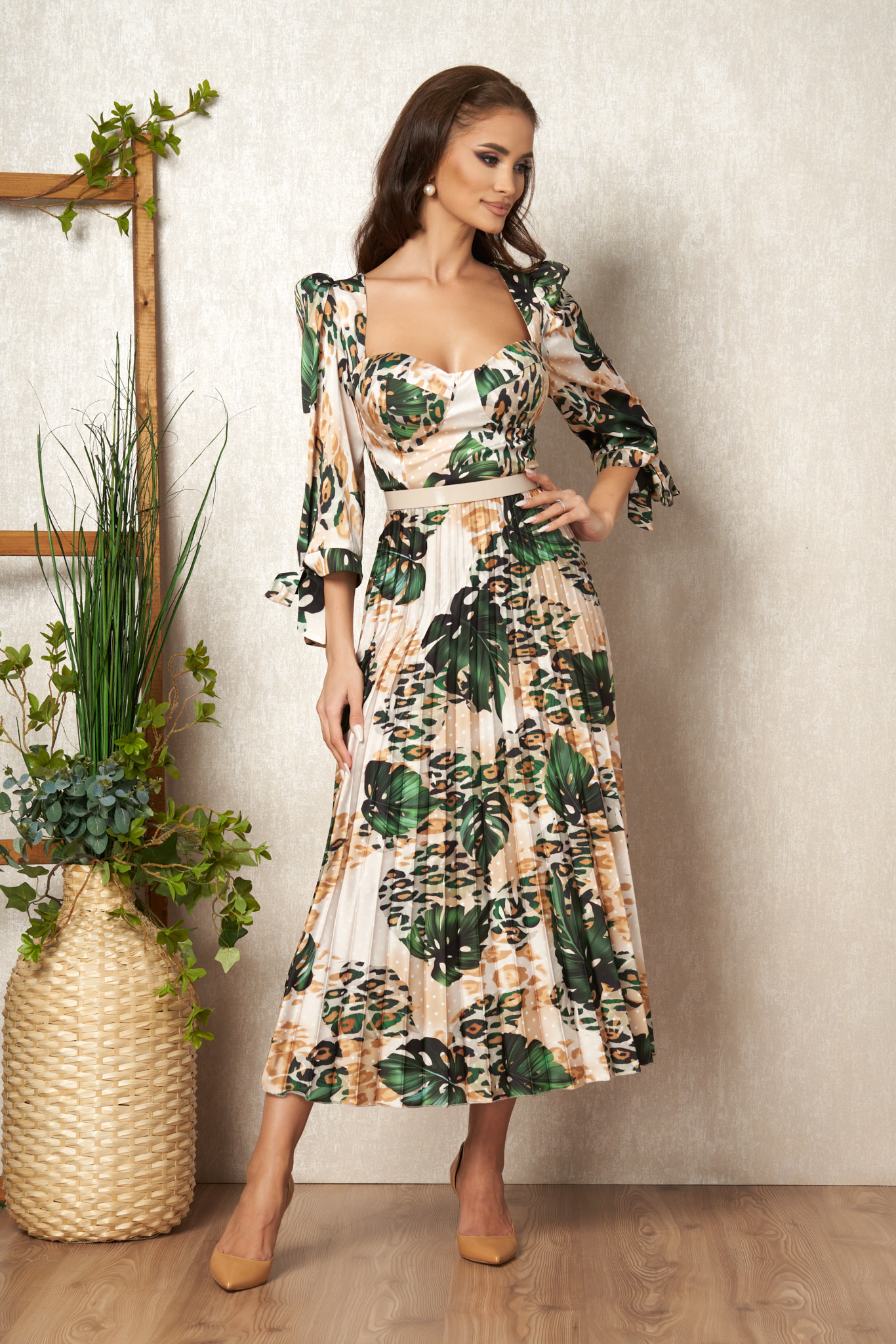 Rochie rowa verde multi