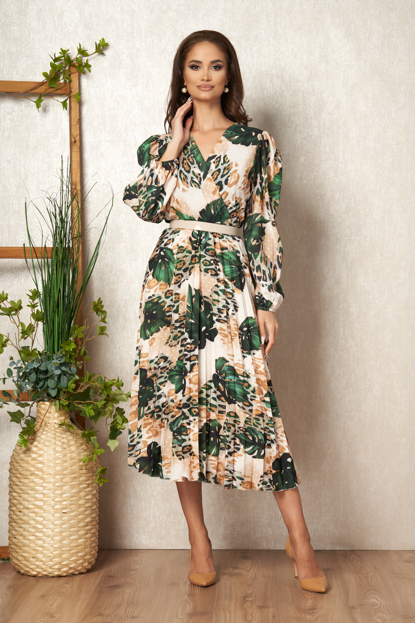 Rochie malina verde multi
