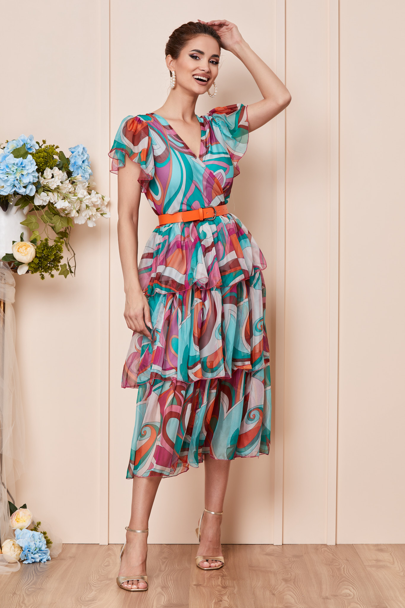 Rochie Ariella Roz Multi