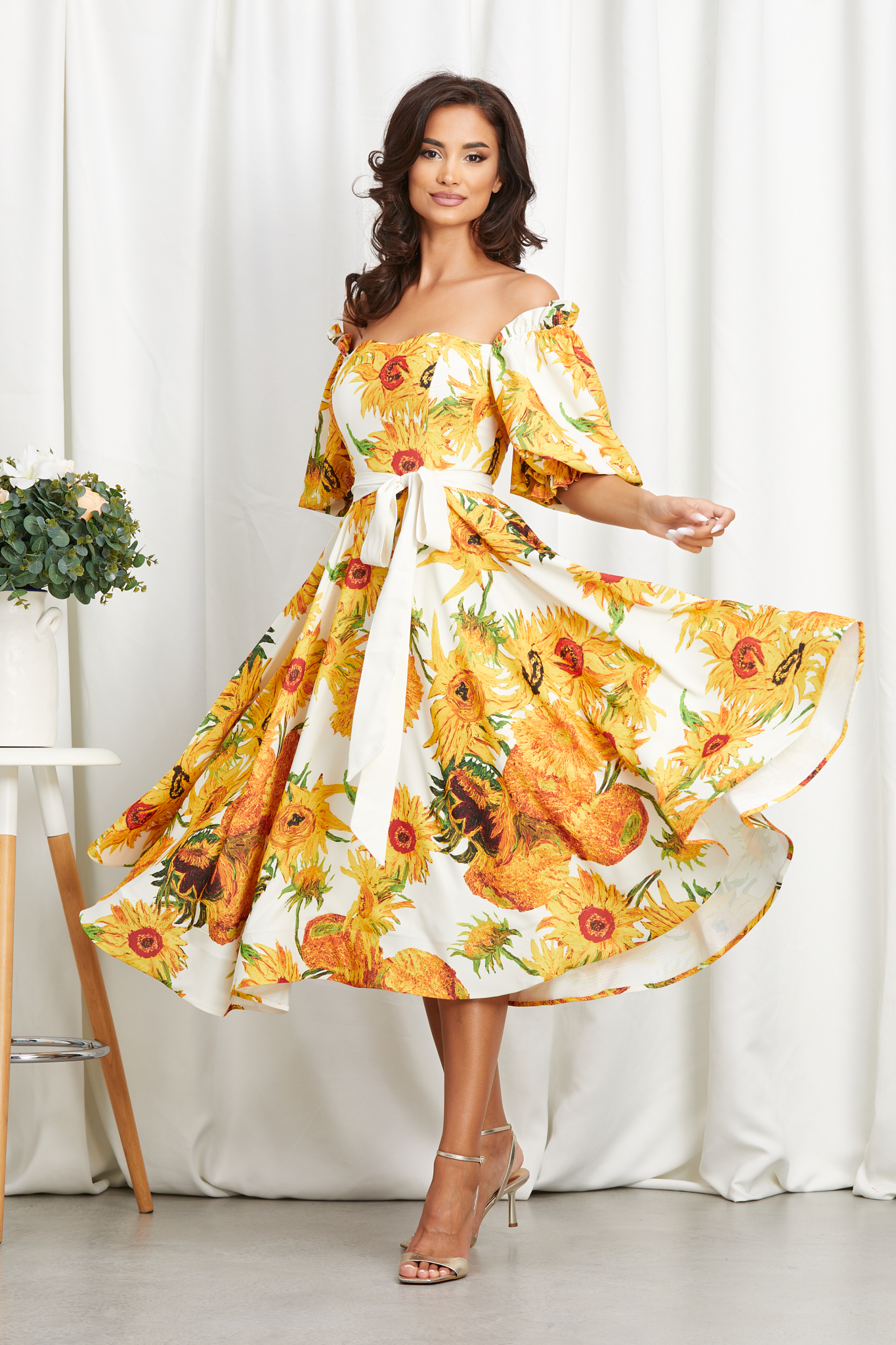 Rochie daisy galben floral
