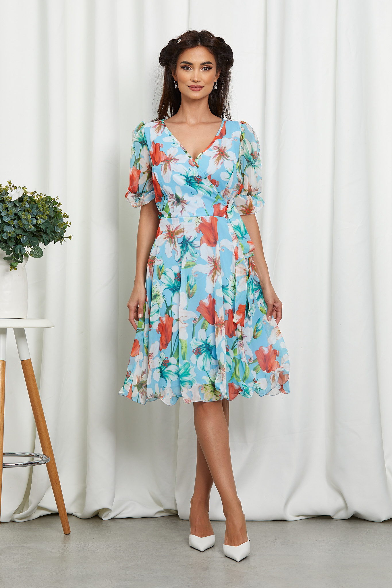 Rochie Hanelore Bleu Floral