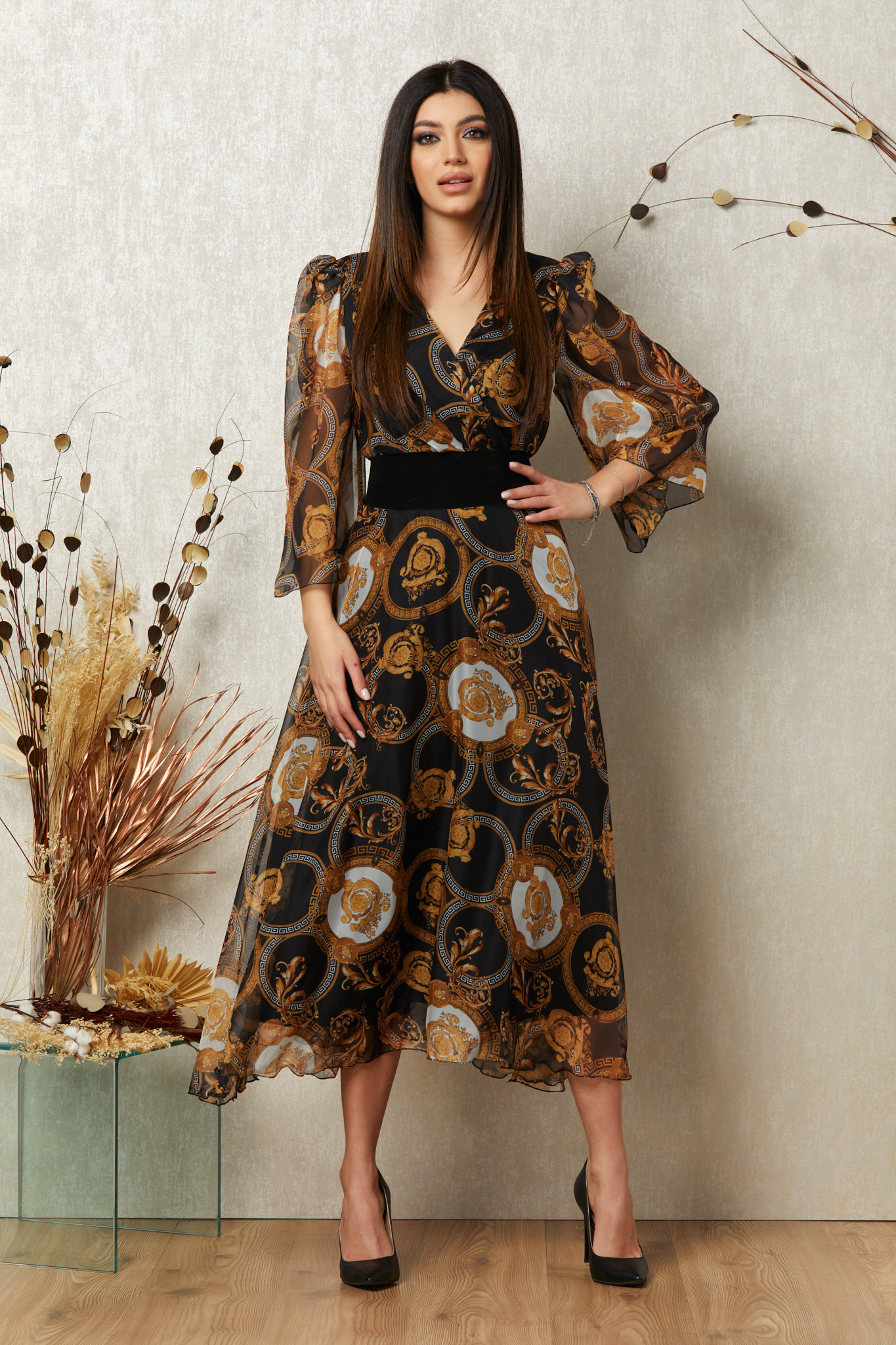 Rochie morgan negru multi