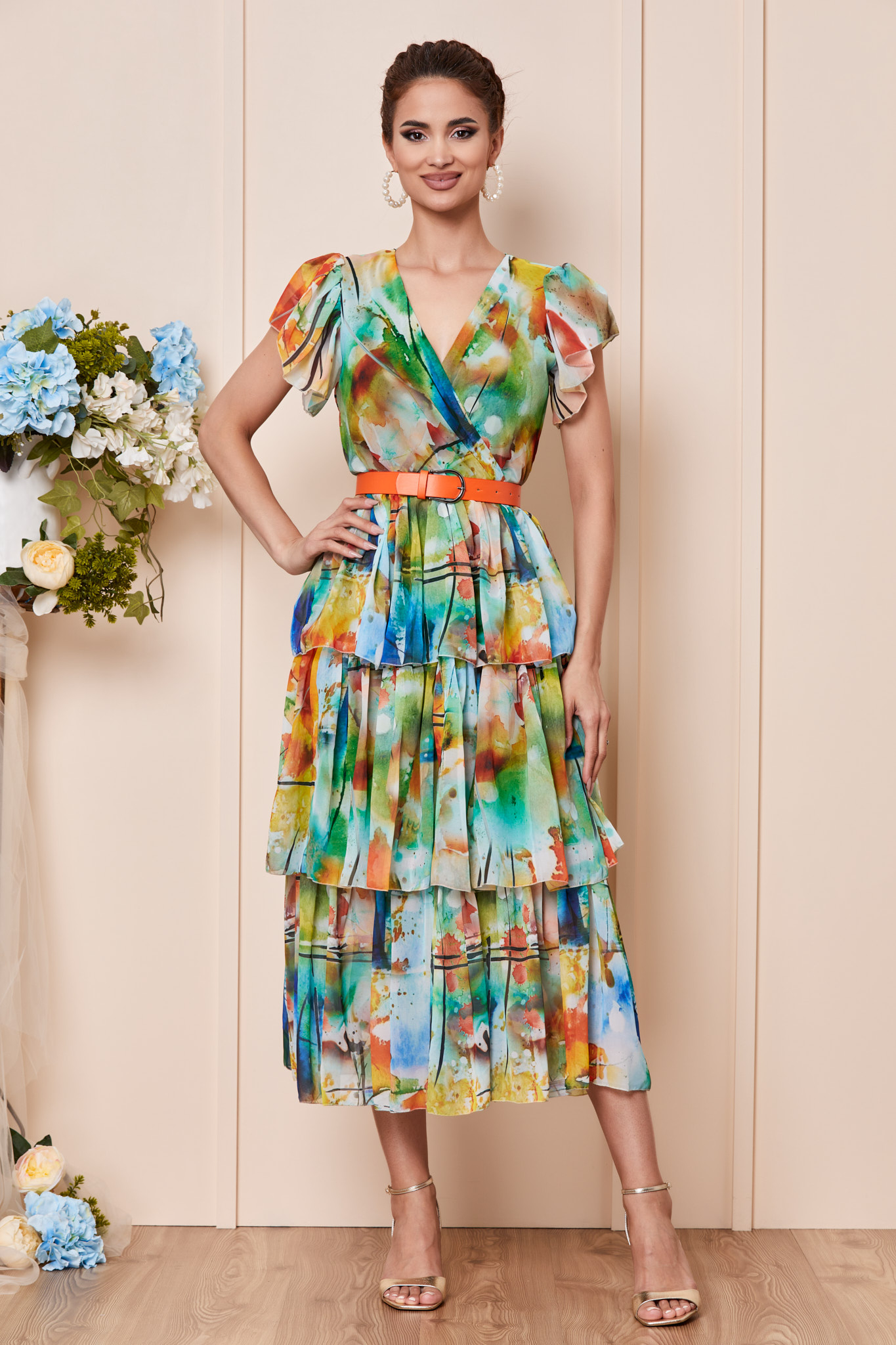 Rochie Ariella Verde Pastel