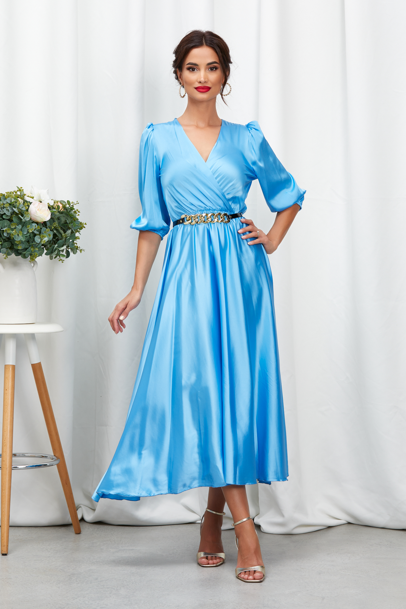 Rochie Yolanda Bleu image3