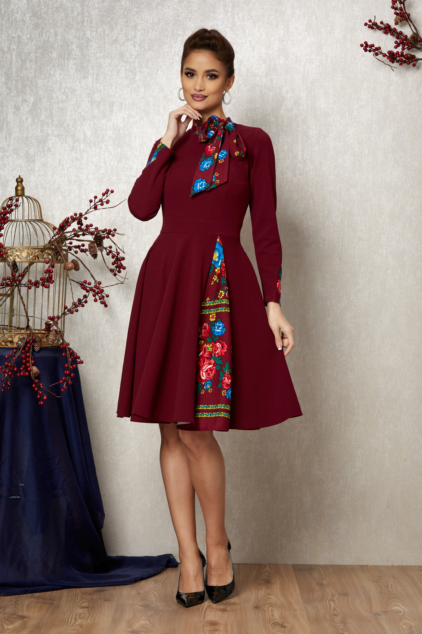 Rochie Moze Josepha Bordo 2023 ❤️ Pret Super zonia imagine noua 2022