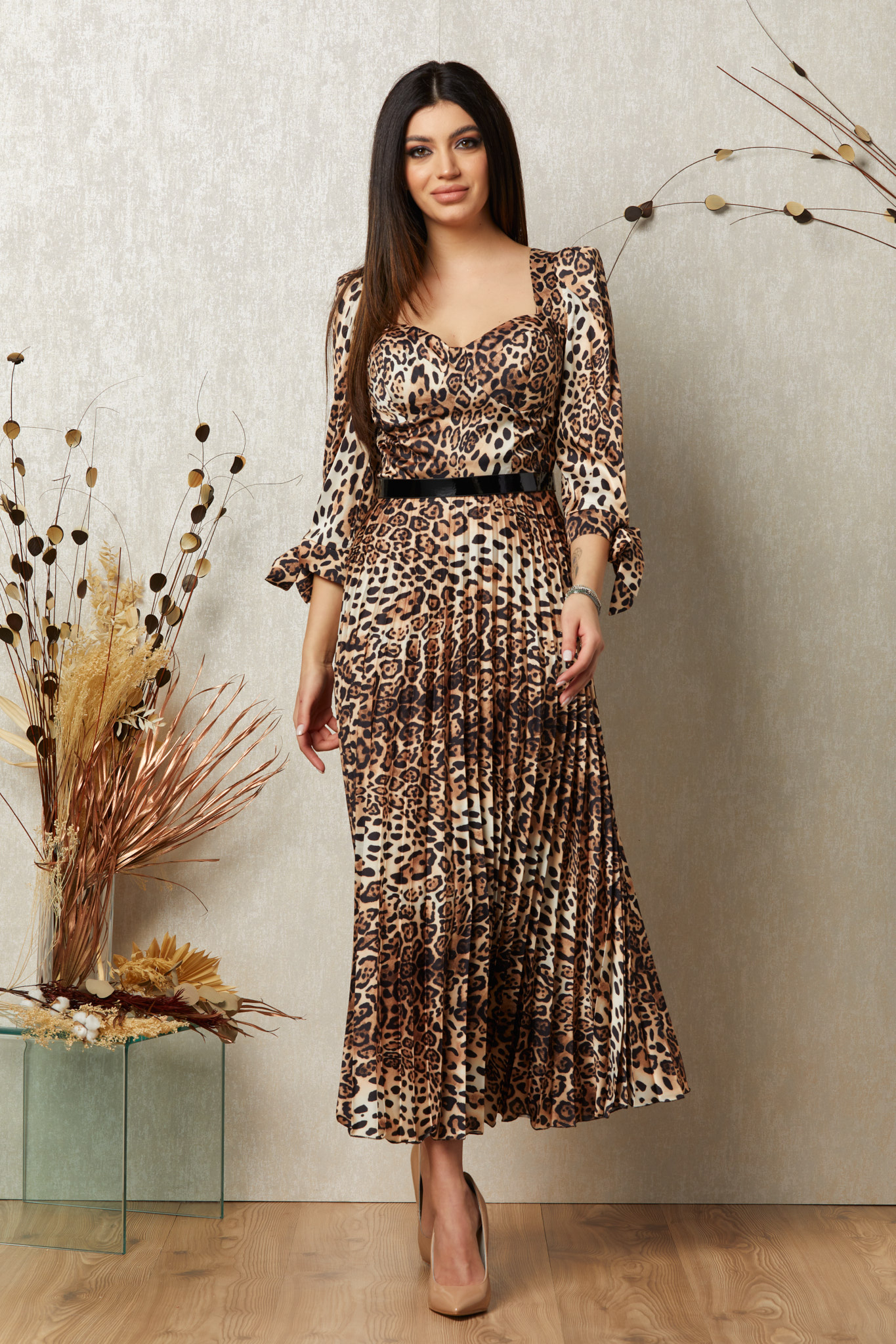 Rochie rowa animal print