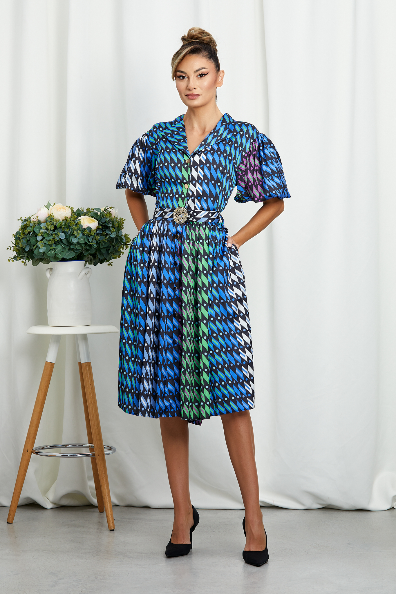 Rochie Kamari Albastru Multi