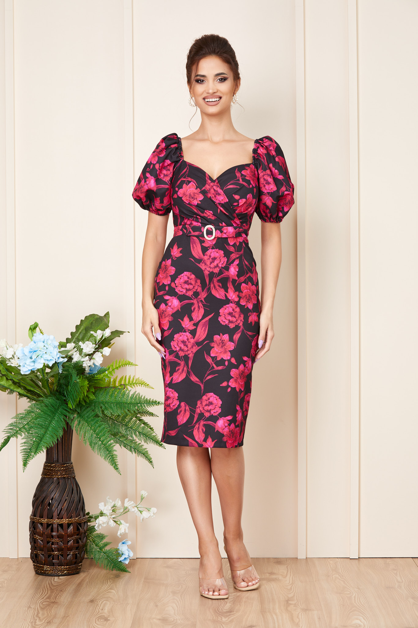 Rochie Candy Ciclam Floral Toate produsele 2023-09-21