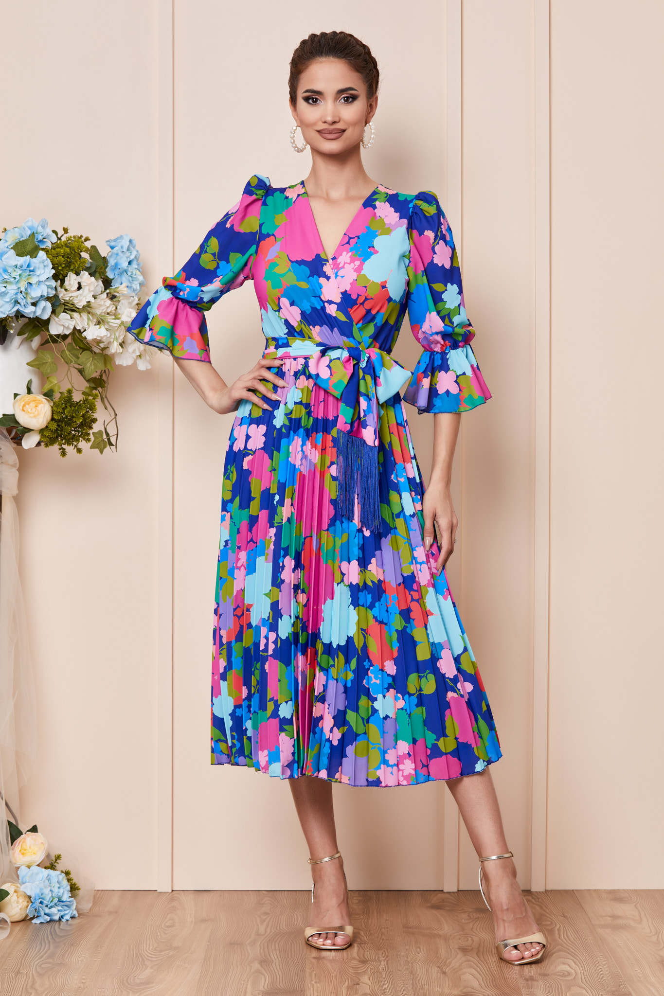 Rochie Zenaida Albastru Multi Floral 2023 ❤️ Pret Super zonia imagine noua 2022