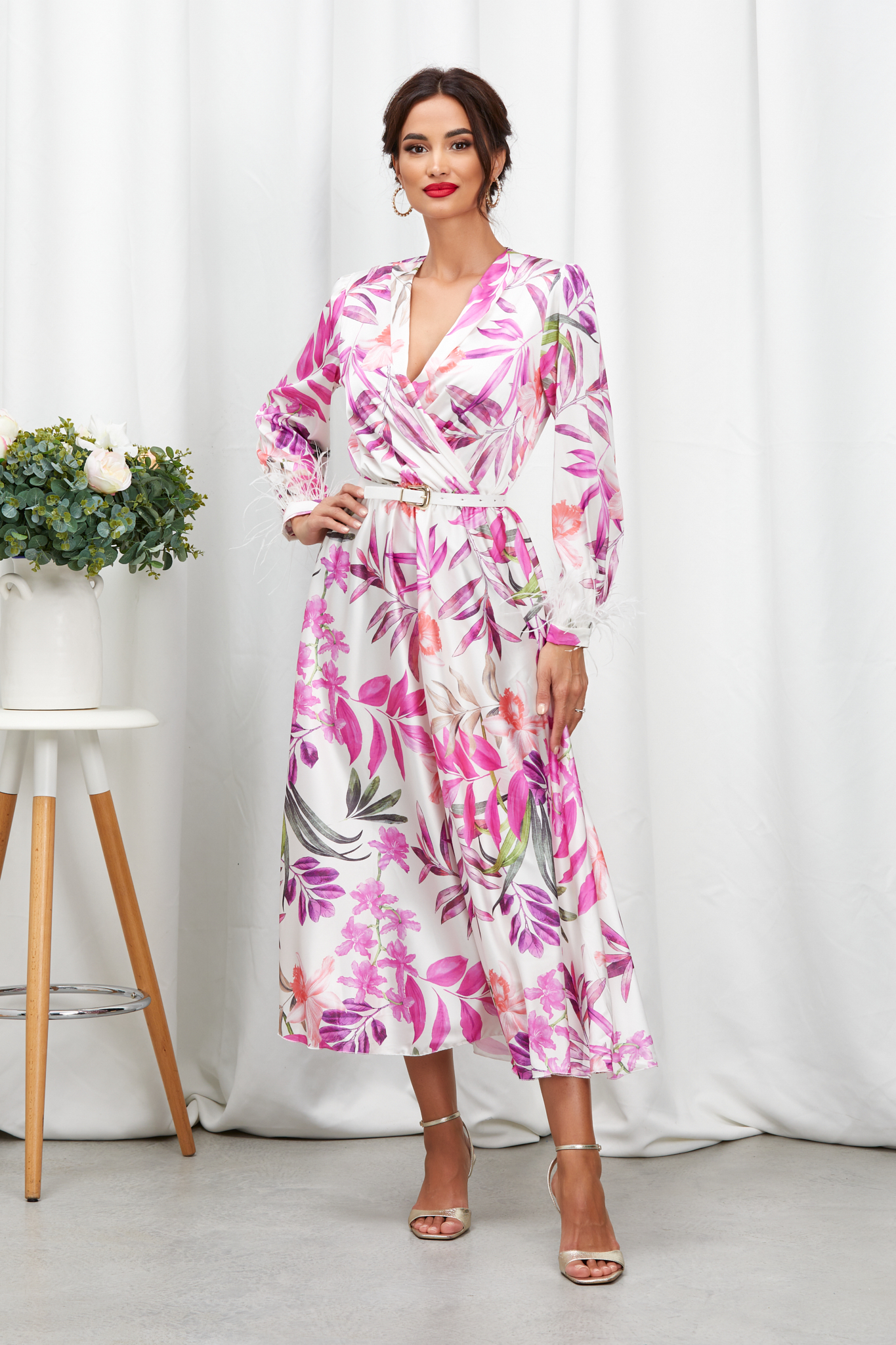 Poze Rochie Margo Ciclam Floral zonia.ro 