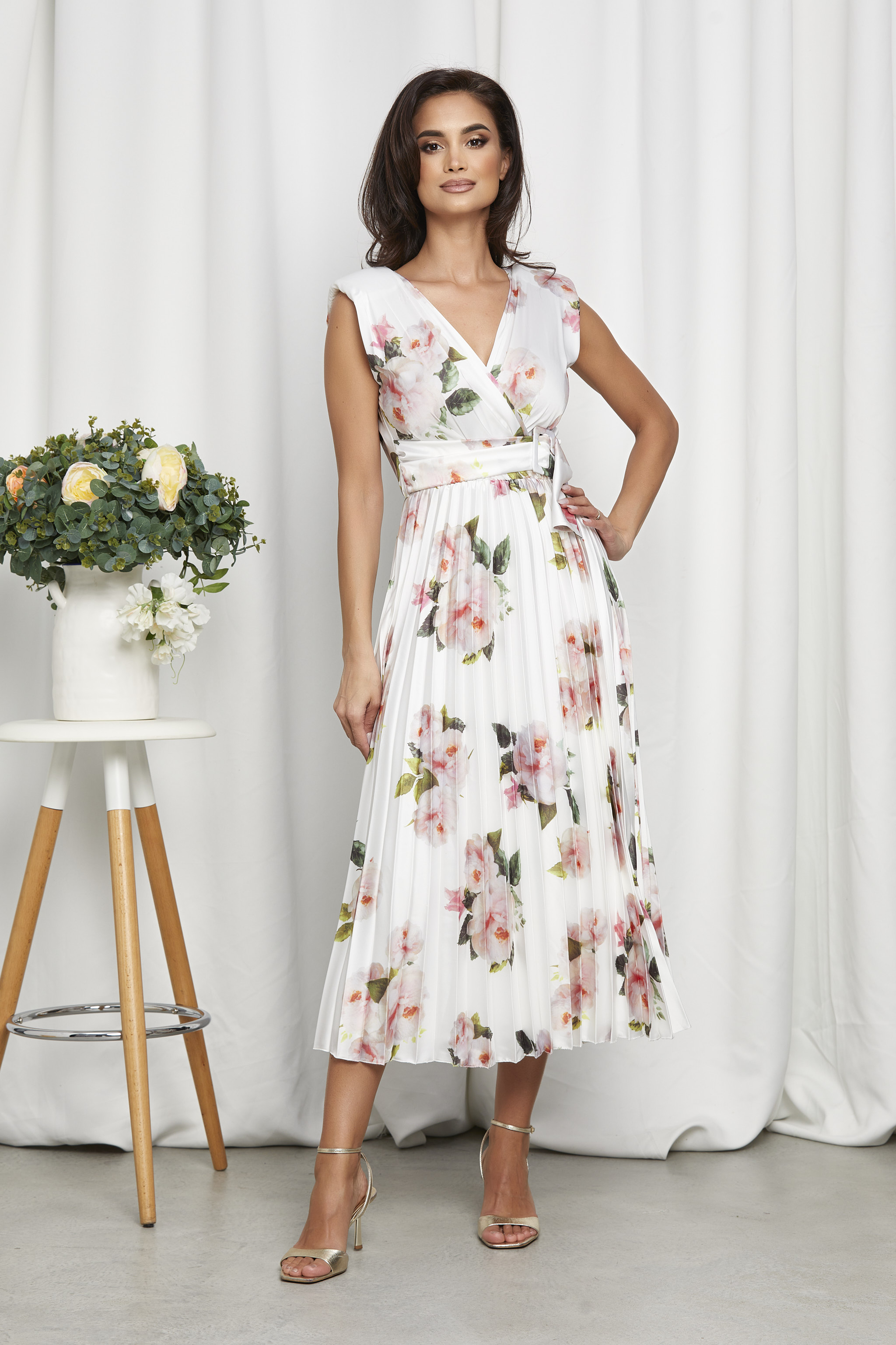 Rochie Carmen Alb Floral