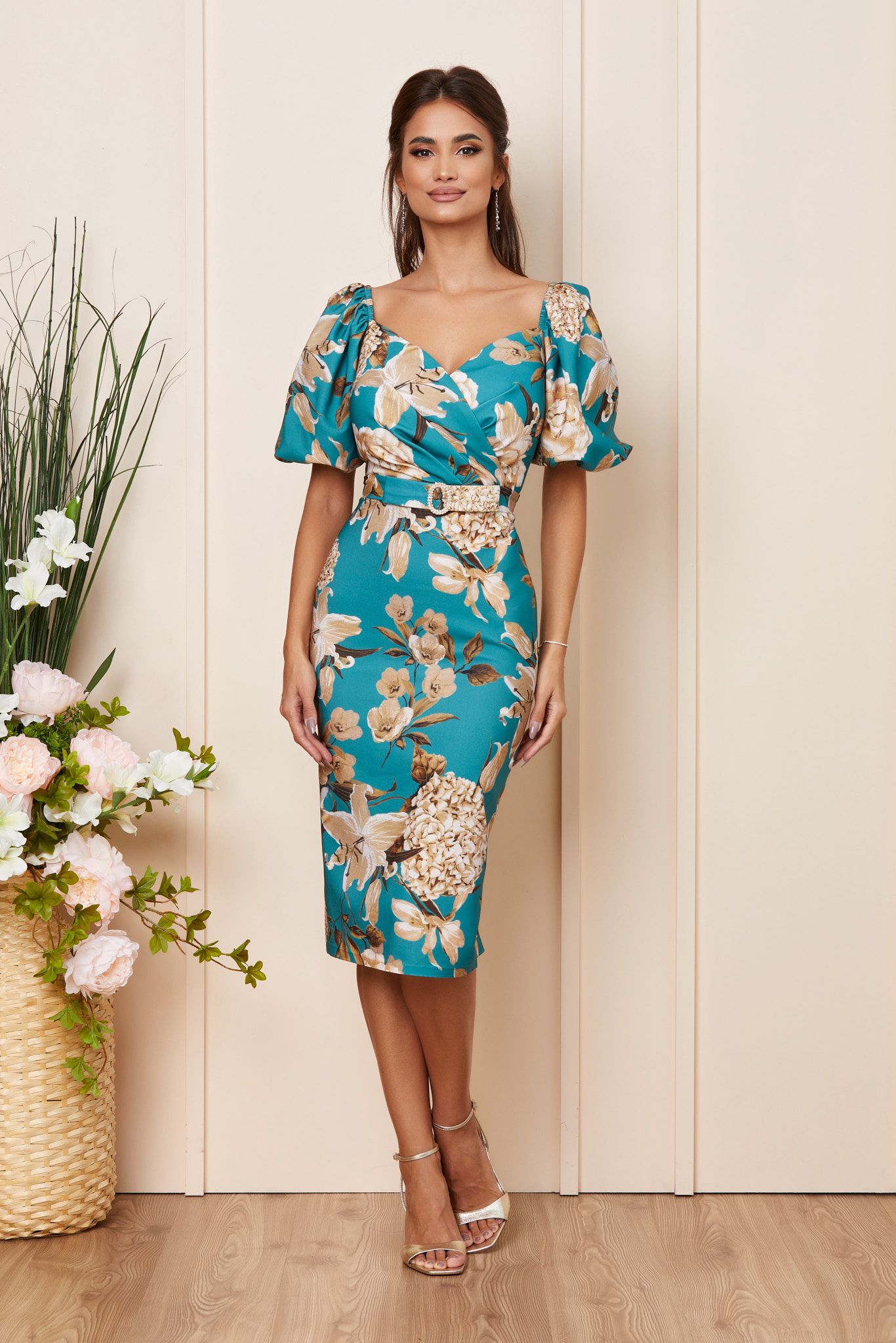 Rochie candy verde floral