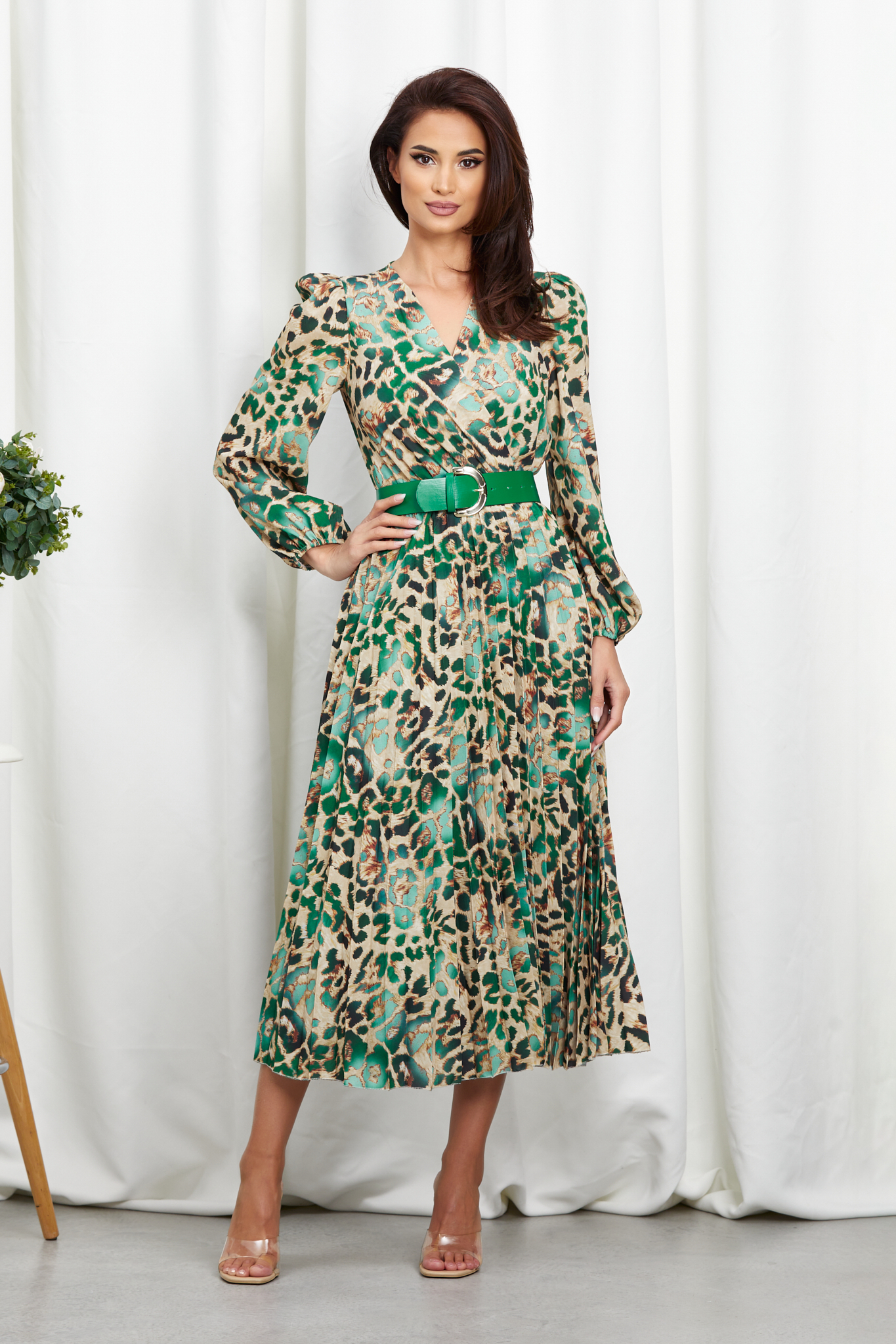 Rochie malina verde animal print