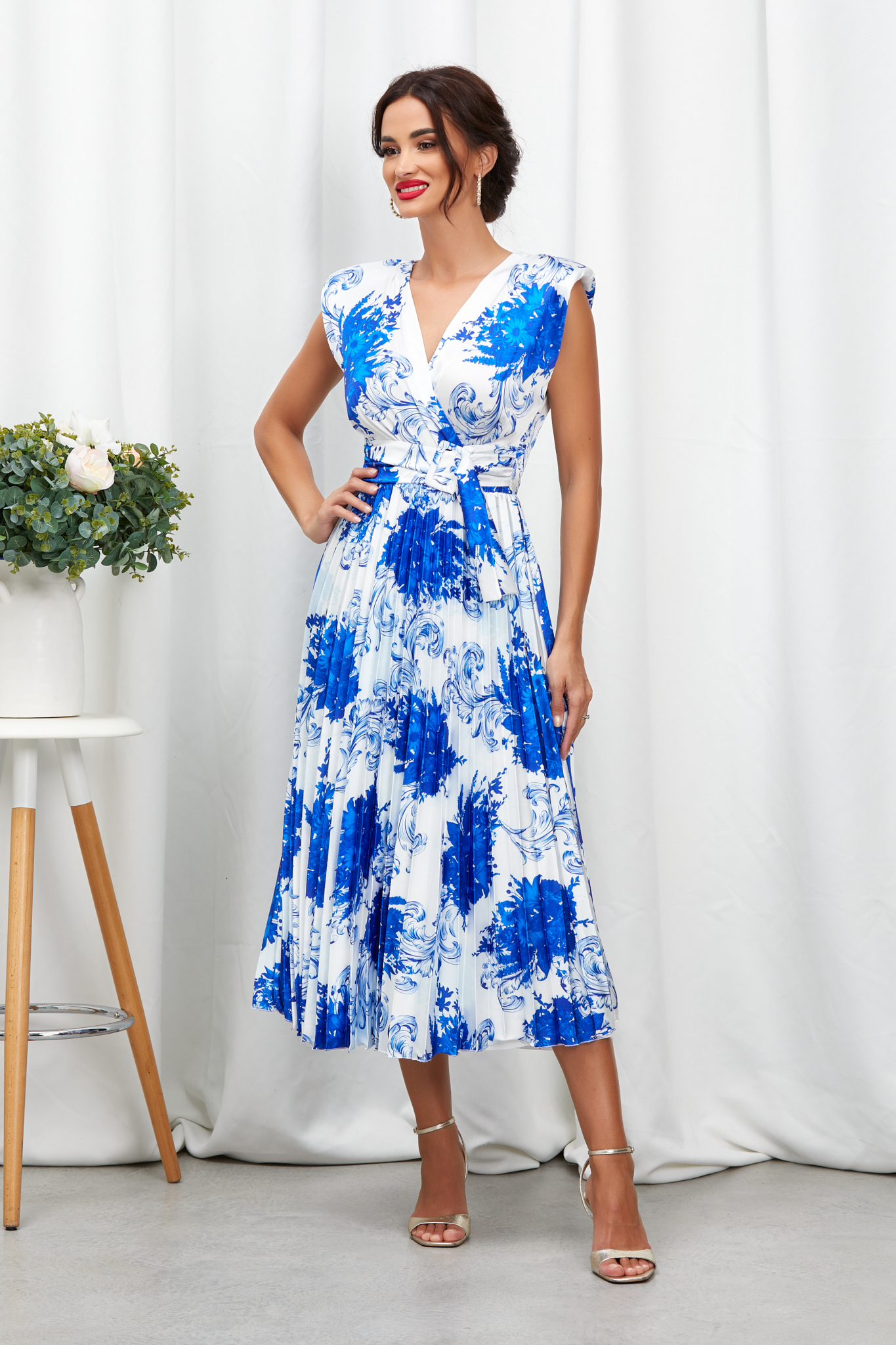 Poze Rochie Carmen Albastru Bicolora