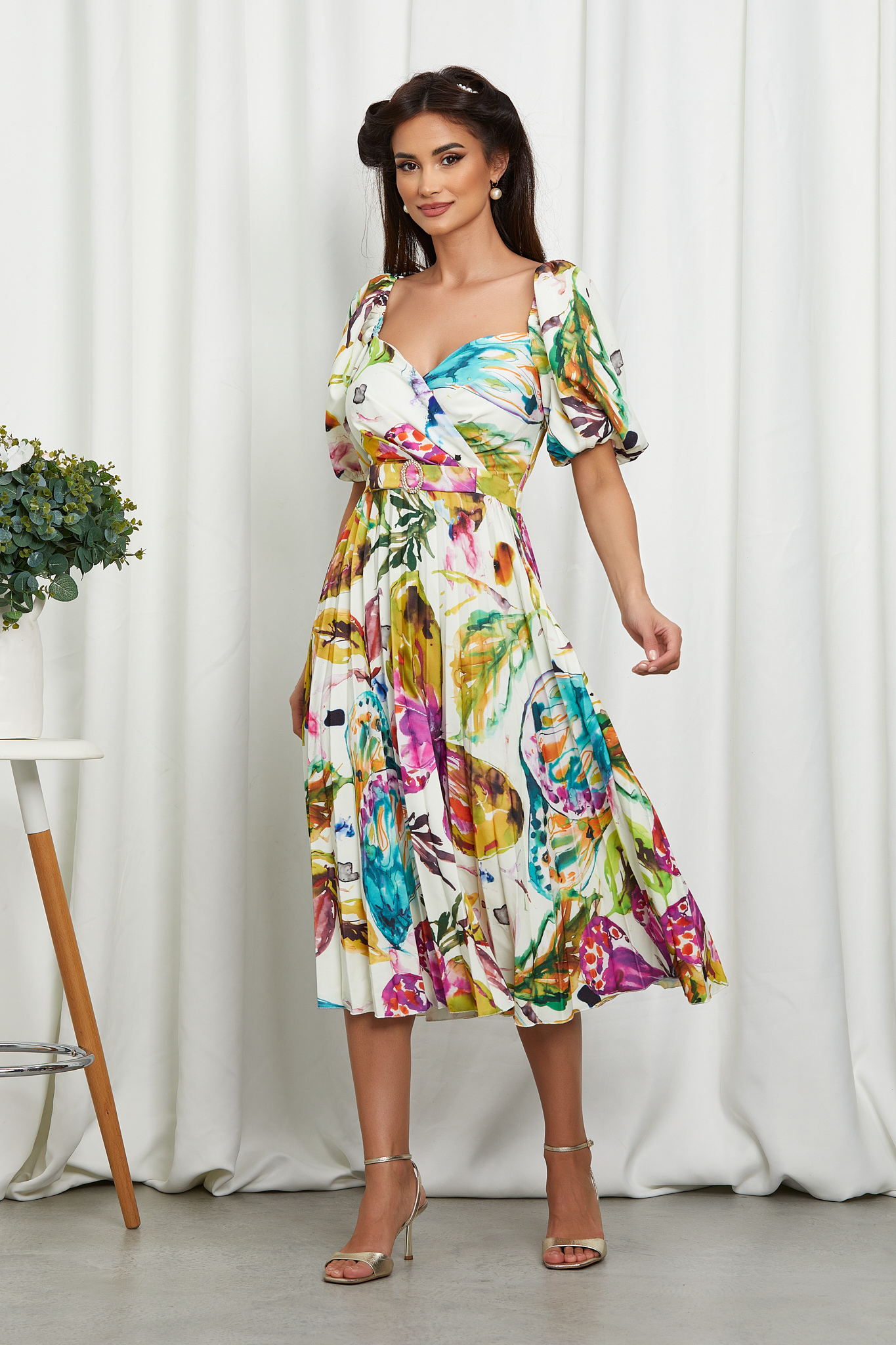 Poze Rochie Ylda Alb Pastel zonia.ro 