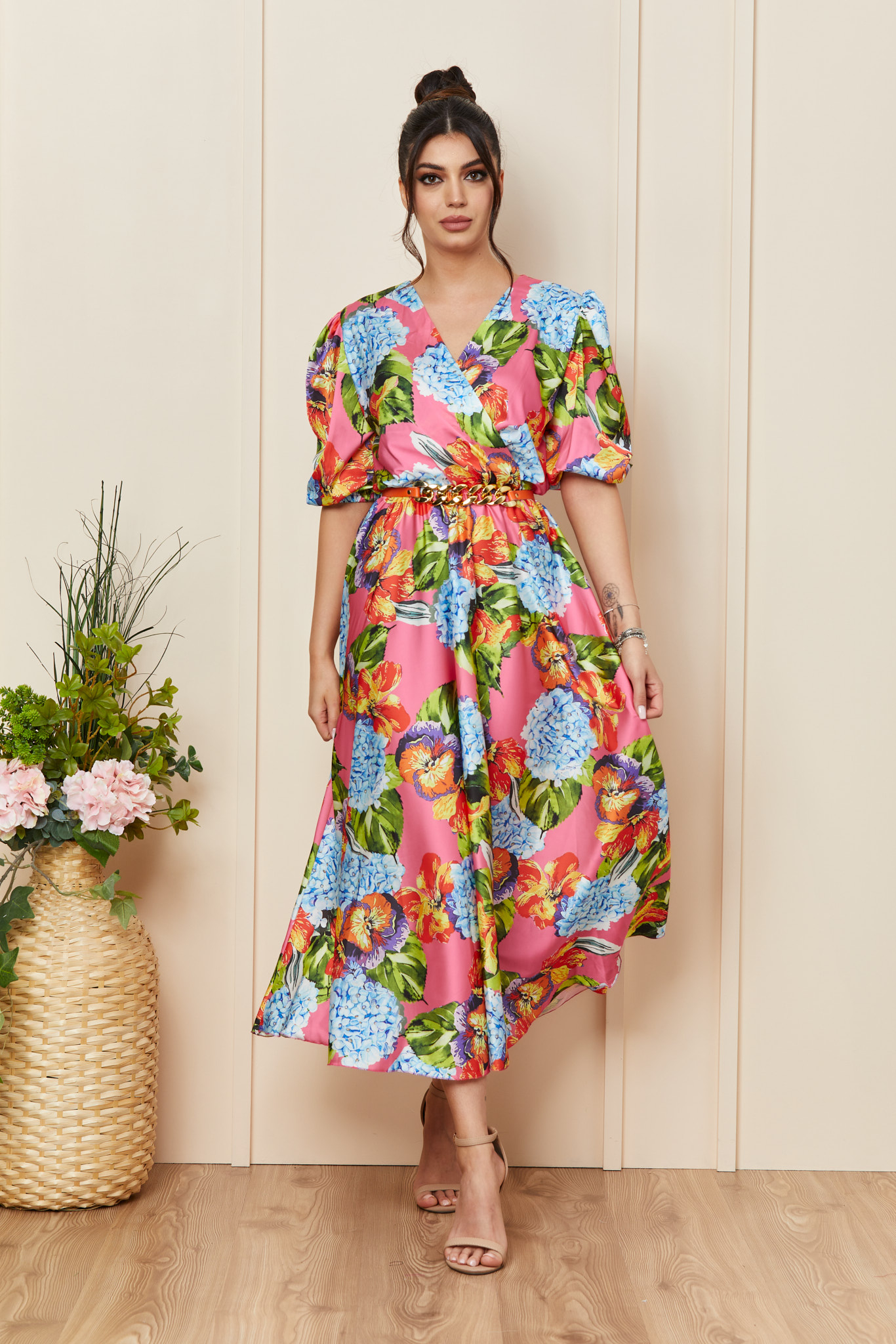 Rochie Yolanda Roz Multicolora