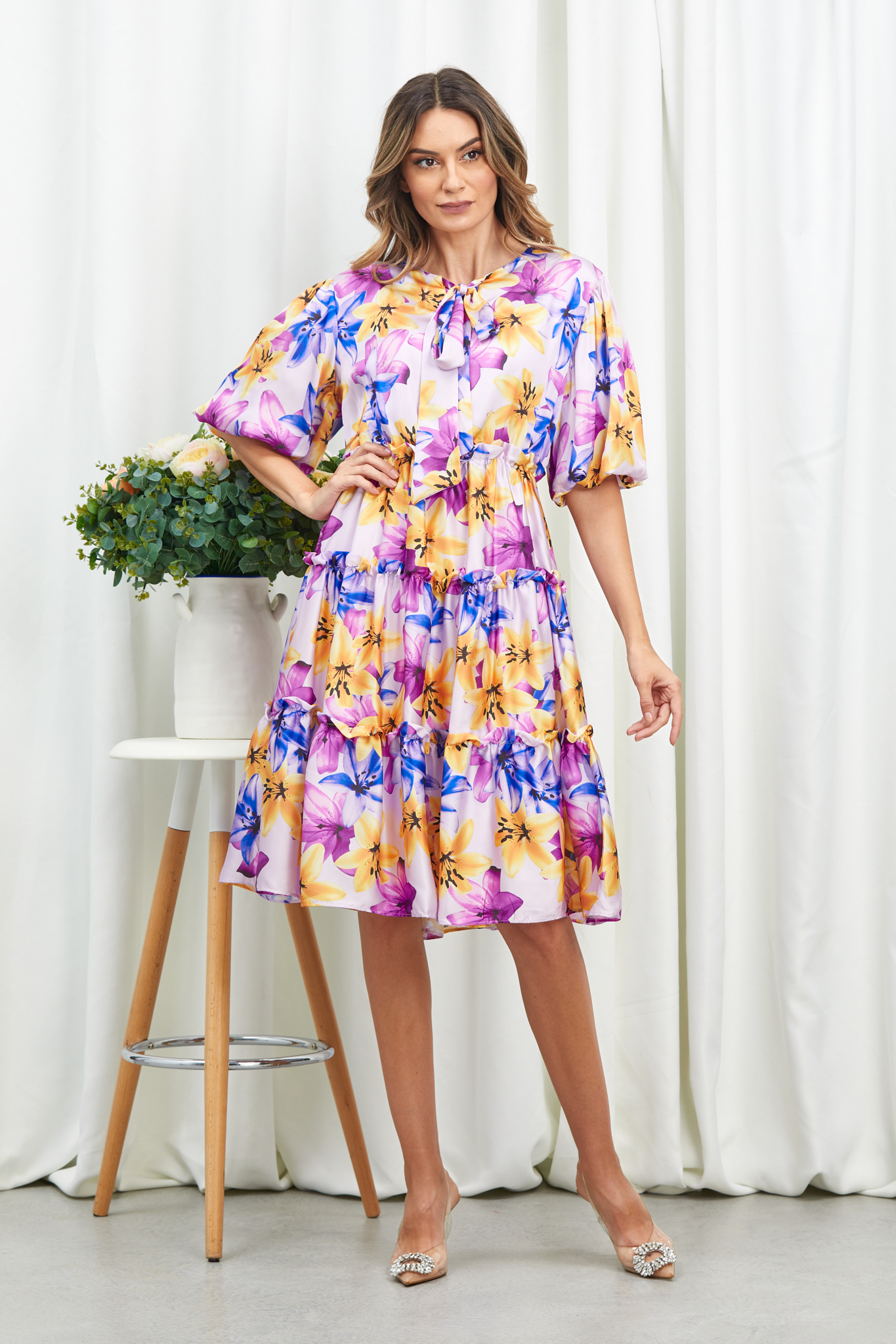 Rochie cecille lila floral