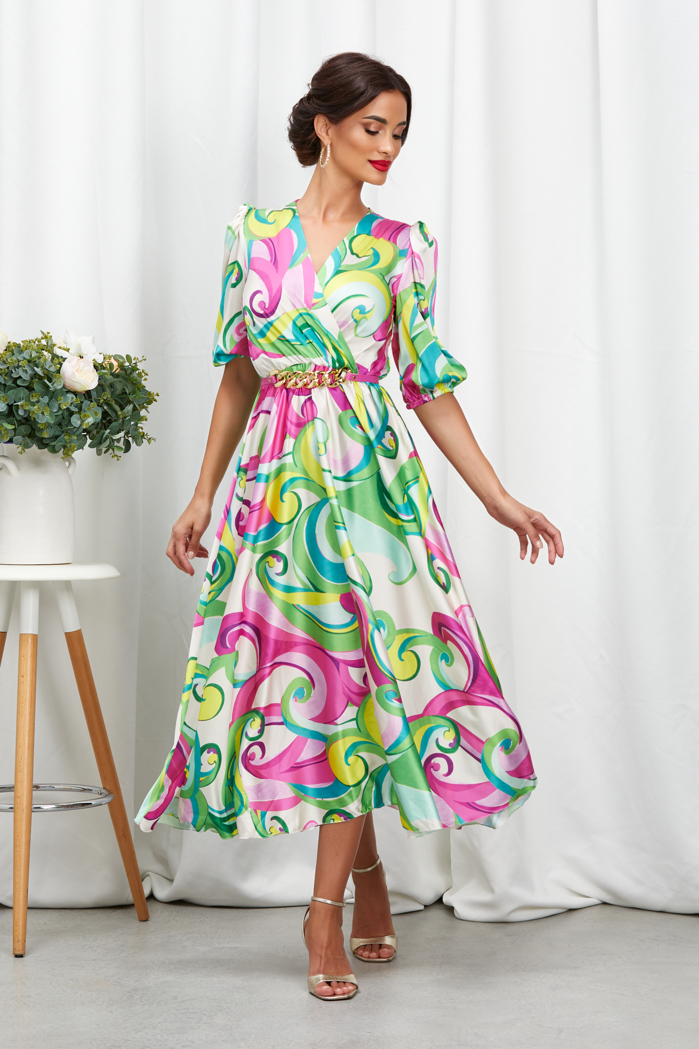 Rochie Yolanda Ciclam Multi image2