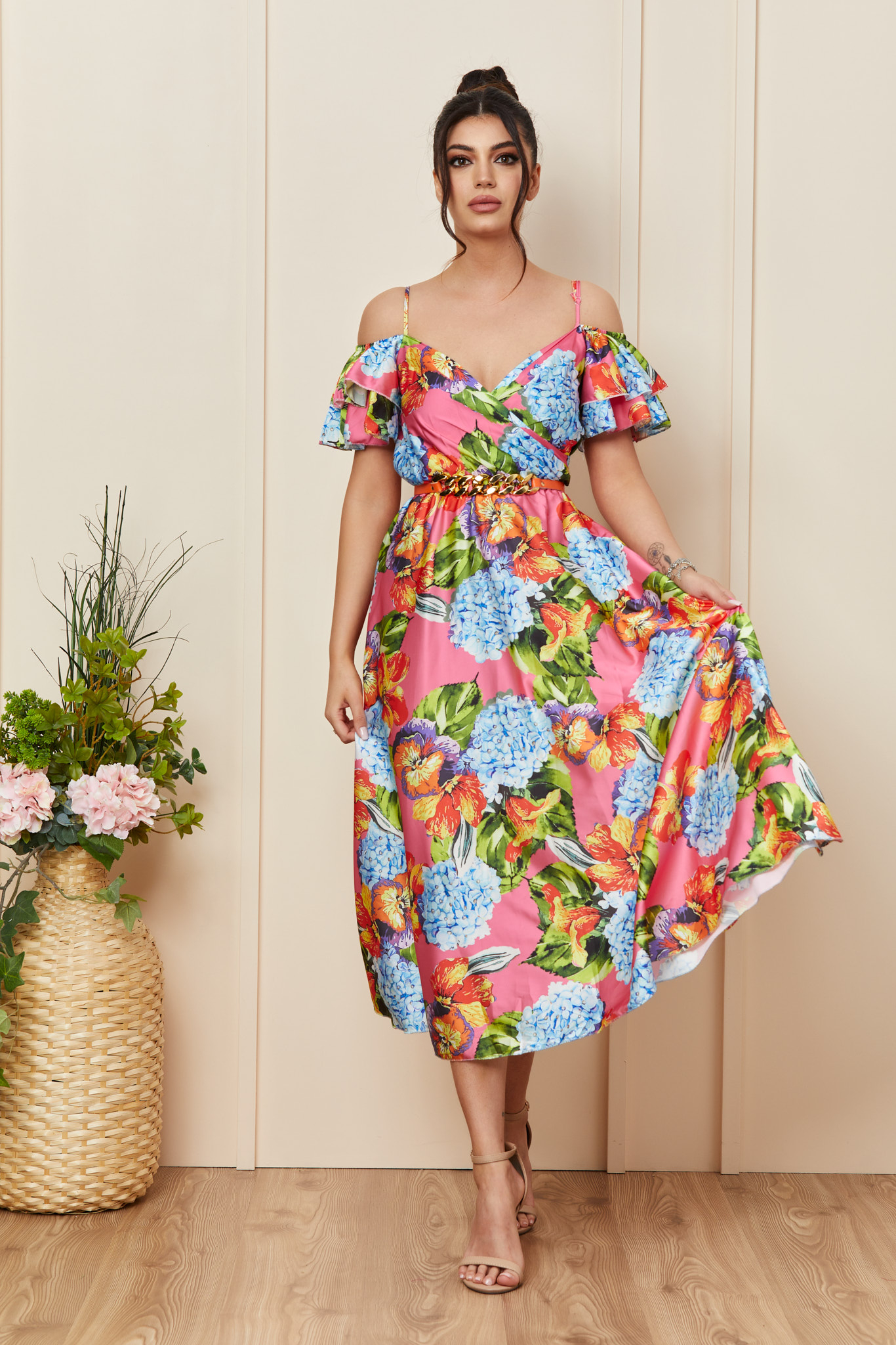 Rochie Ignis Roz Multicolora