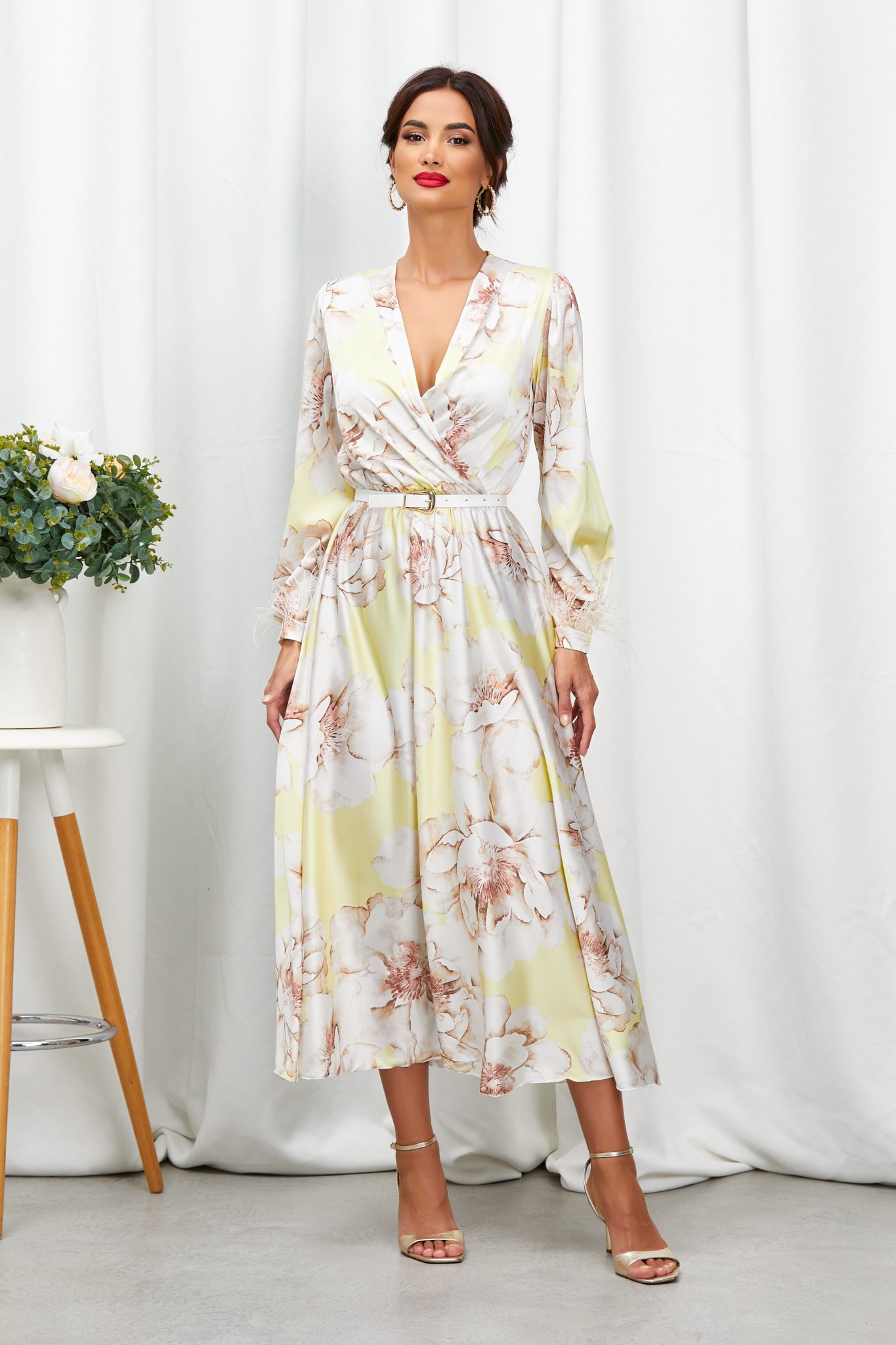 Rochie Margo Galben Bej Floral Toate produsele 2023-09-21