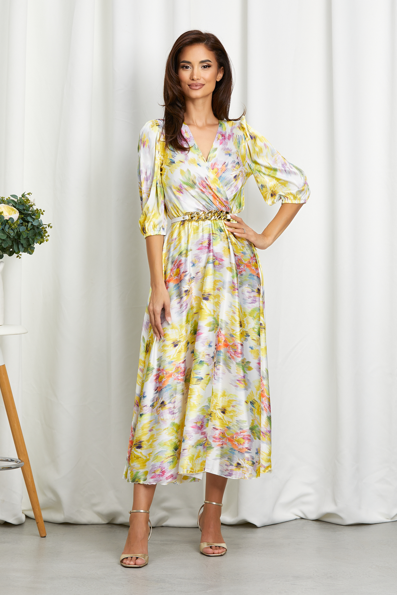 Rochie Yolanda Galben Multi