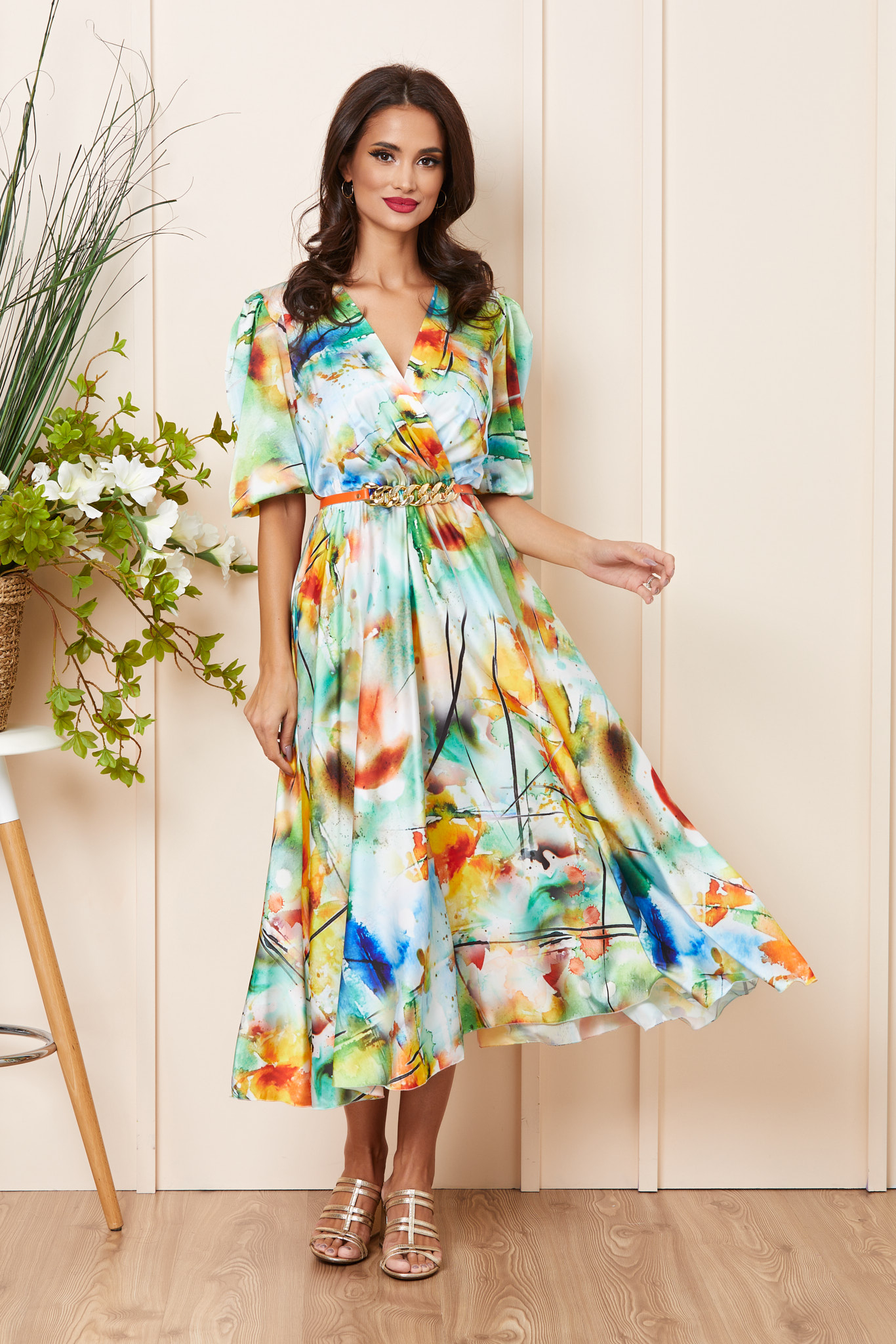 Rochie Yolanda Verde Pastel