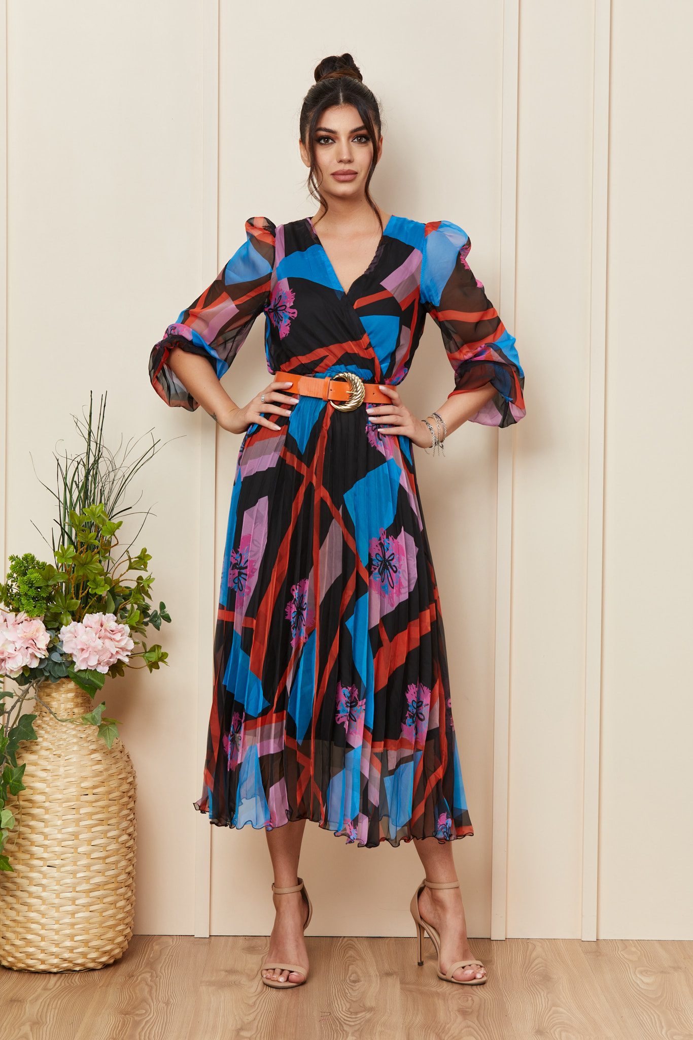 Rochie Ingrid Negru Multi
