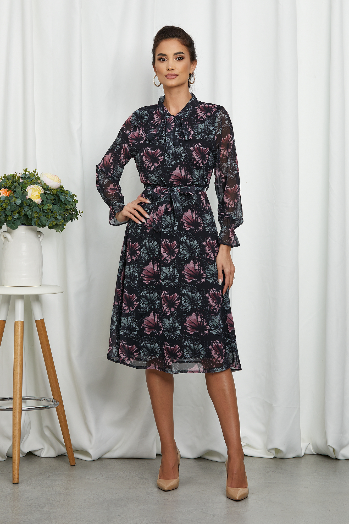 Rochie Vivian Roz Floral Oferte 2023-09-21