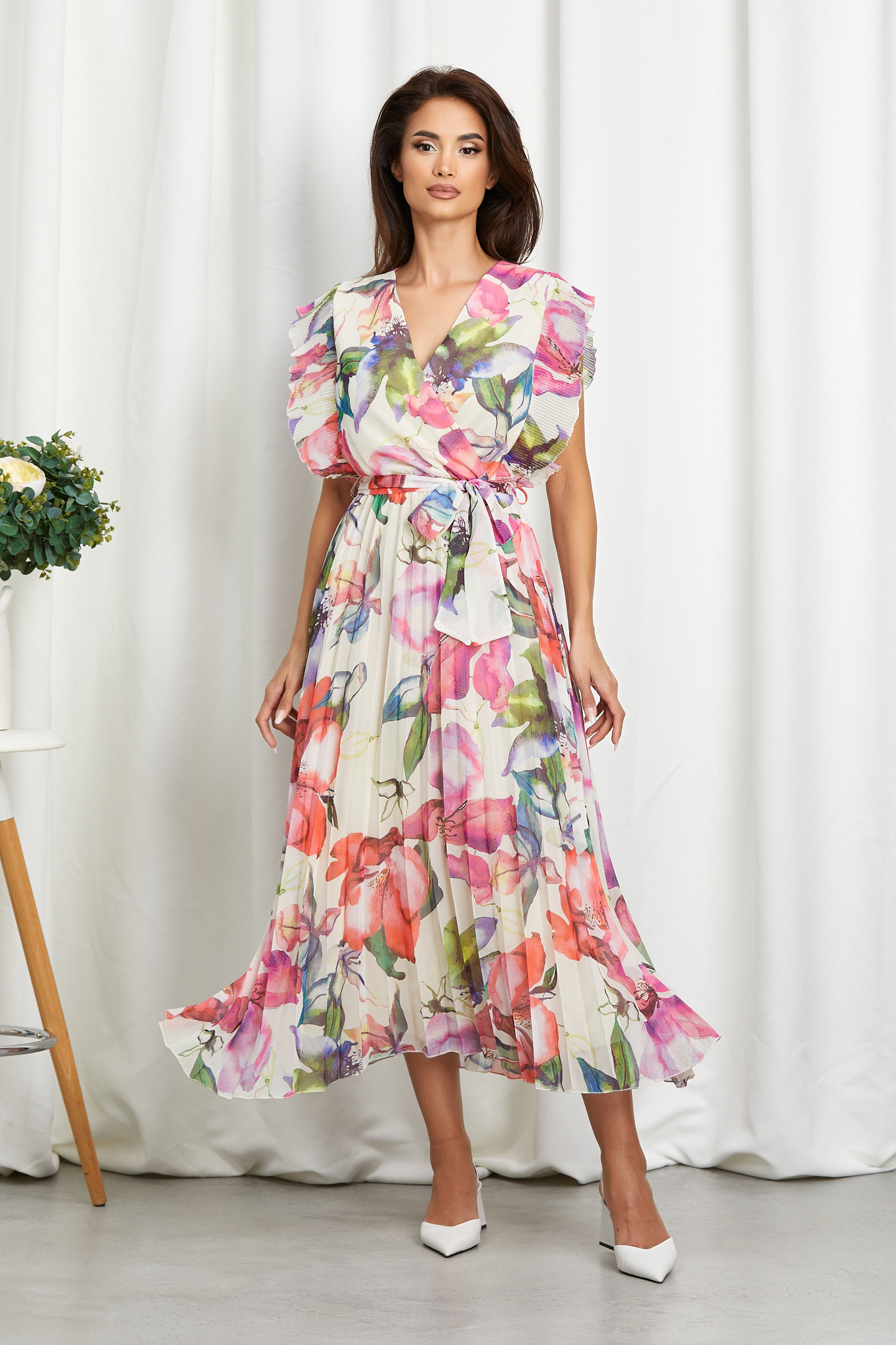 Poze Rochie Judy Ciclam Floral zonia.ro 