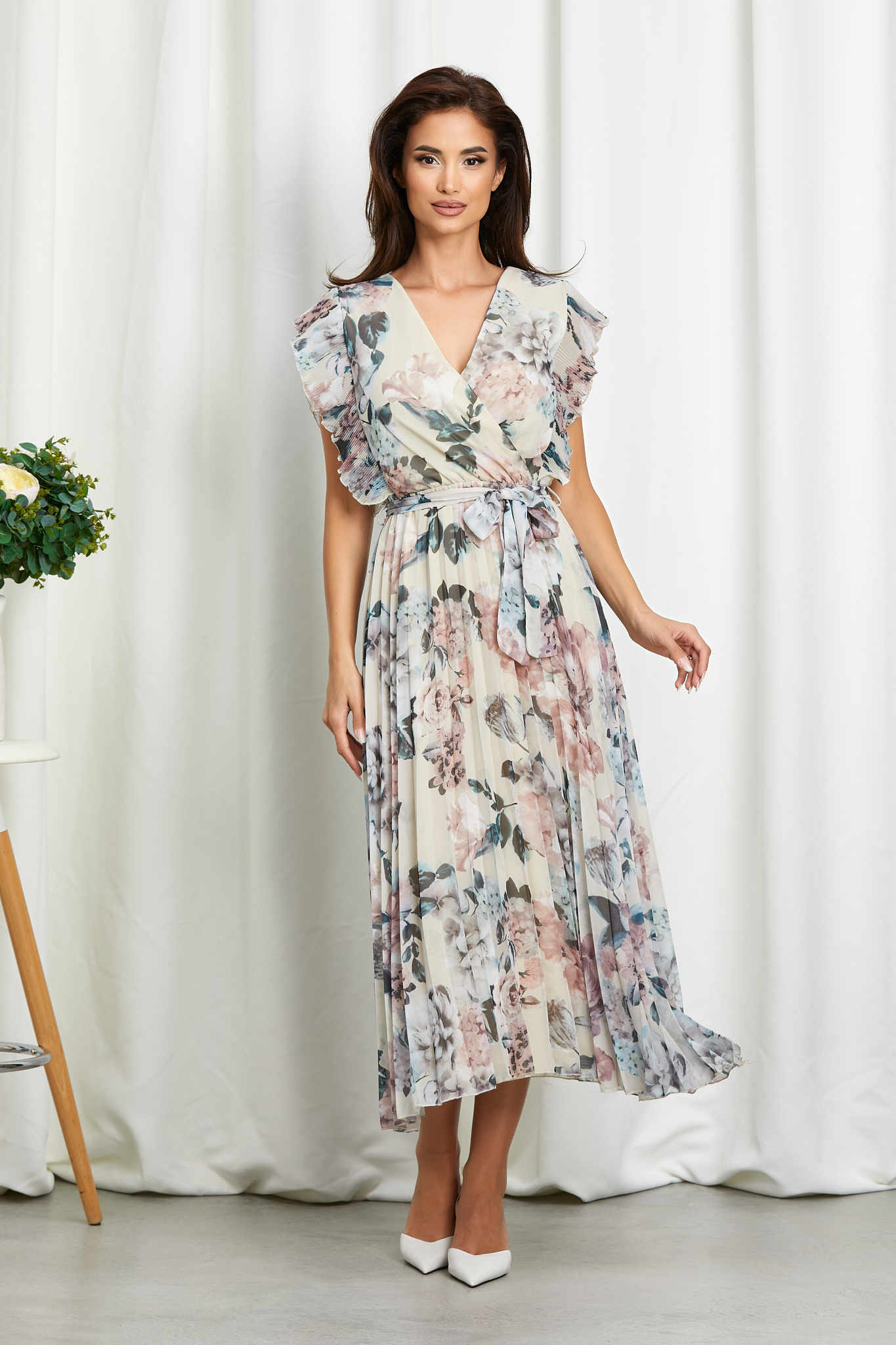 Poze Rochie Judy Nude Floral zonia.ro 
