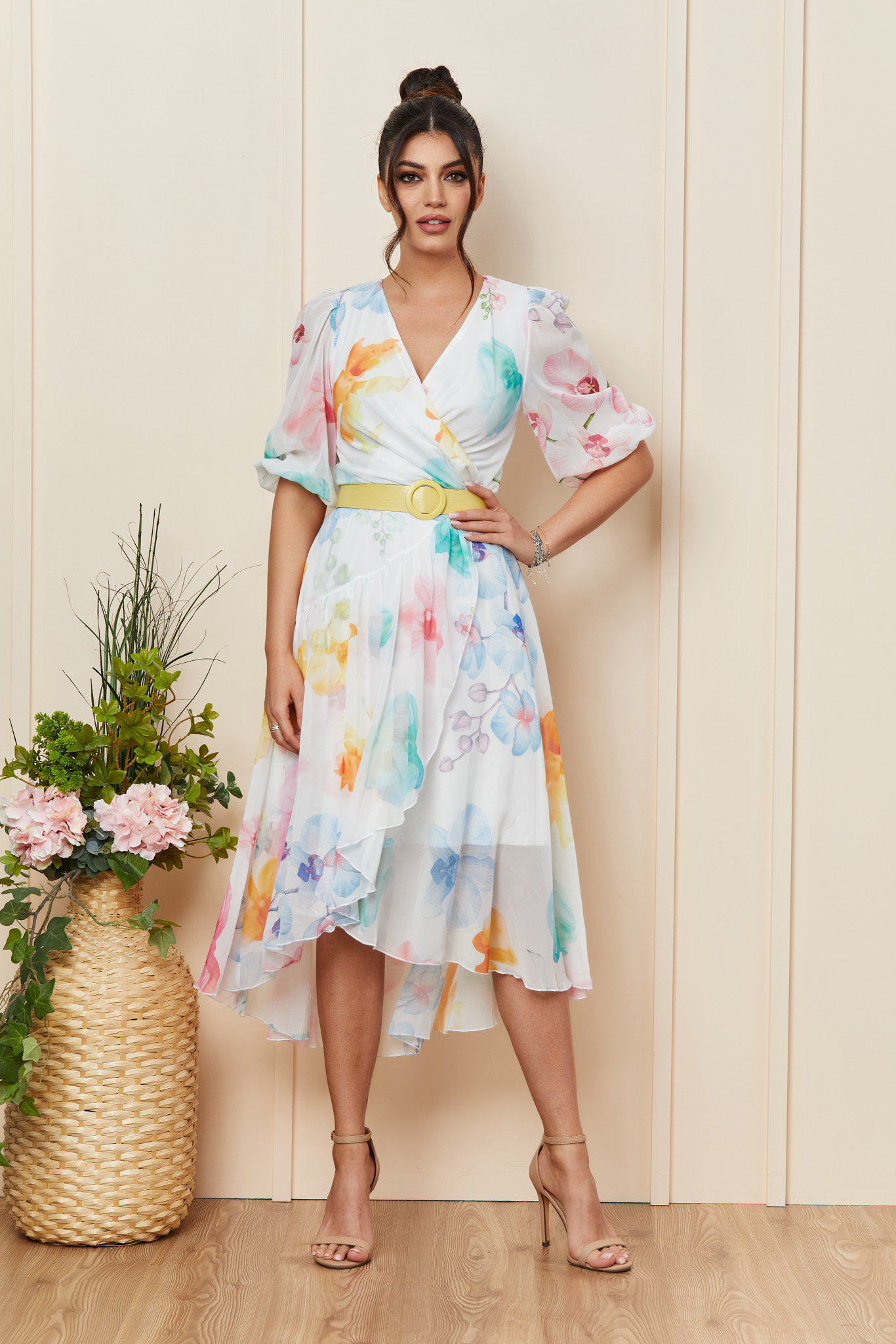 Rochie Linda Multi Alb Floral