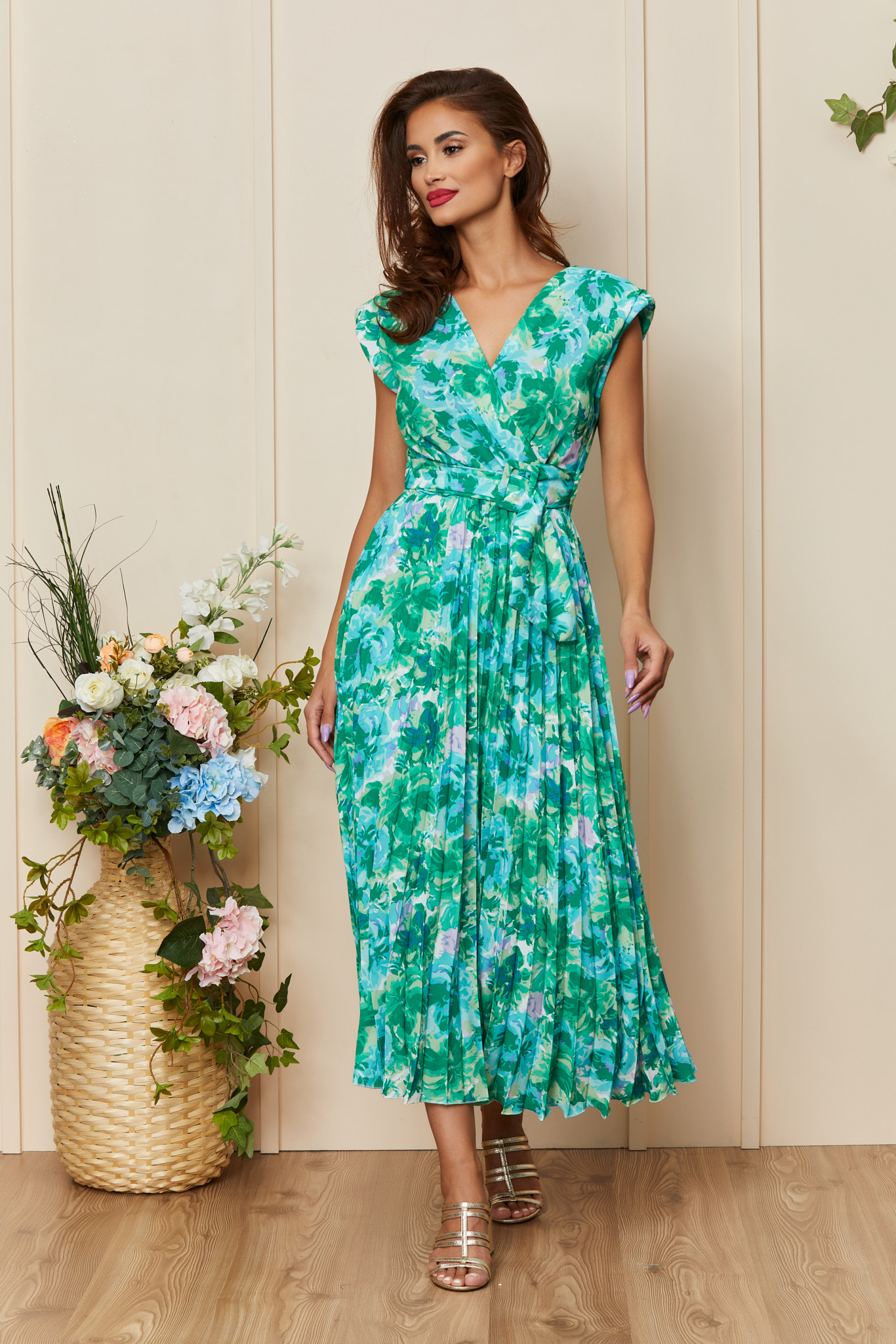 Rochie Carmen Multi Verde