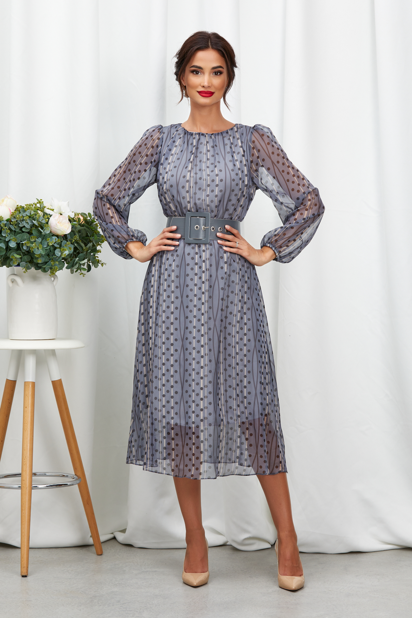 Rochie norika gri petrol