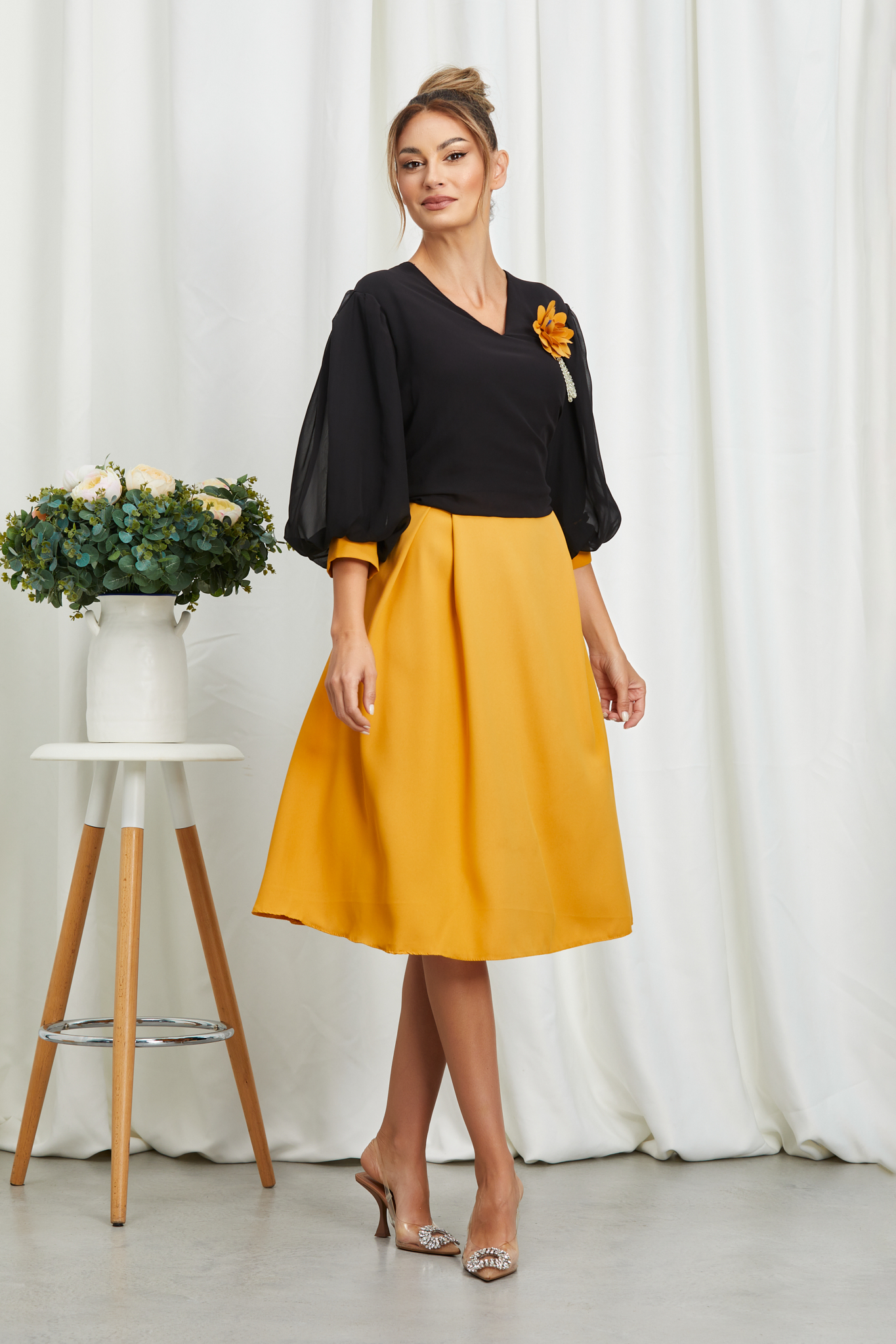 Rochie Hariett Galben Mustar Rochii 2023-09-27