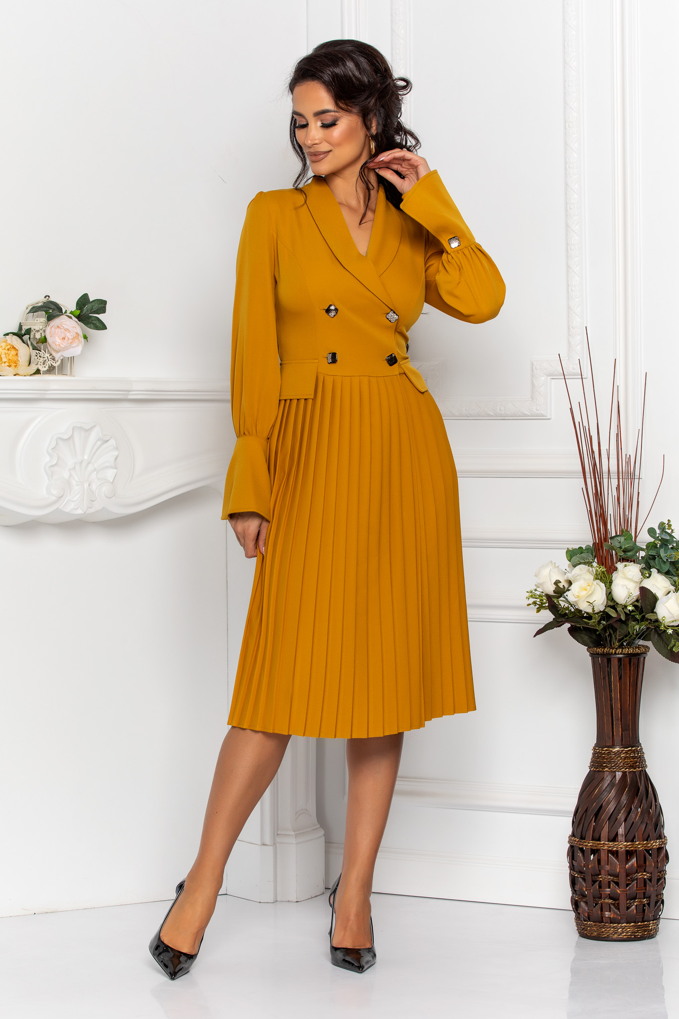 Rochie margott galben mustar