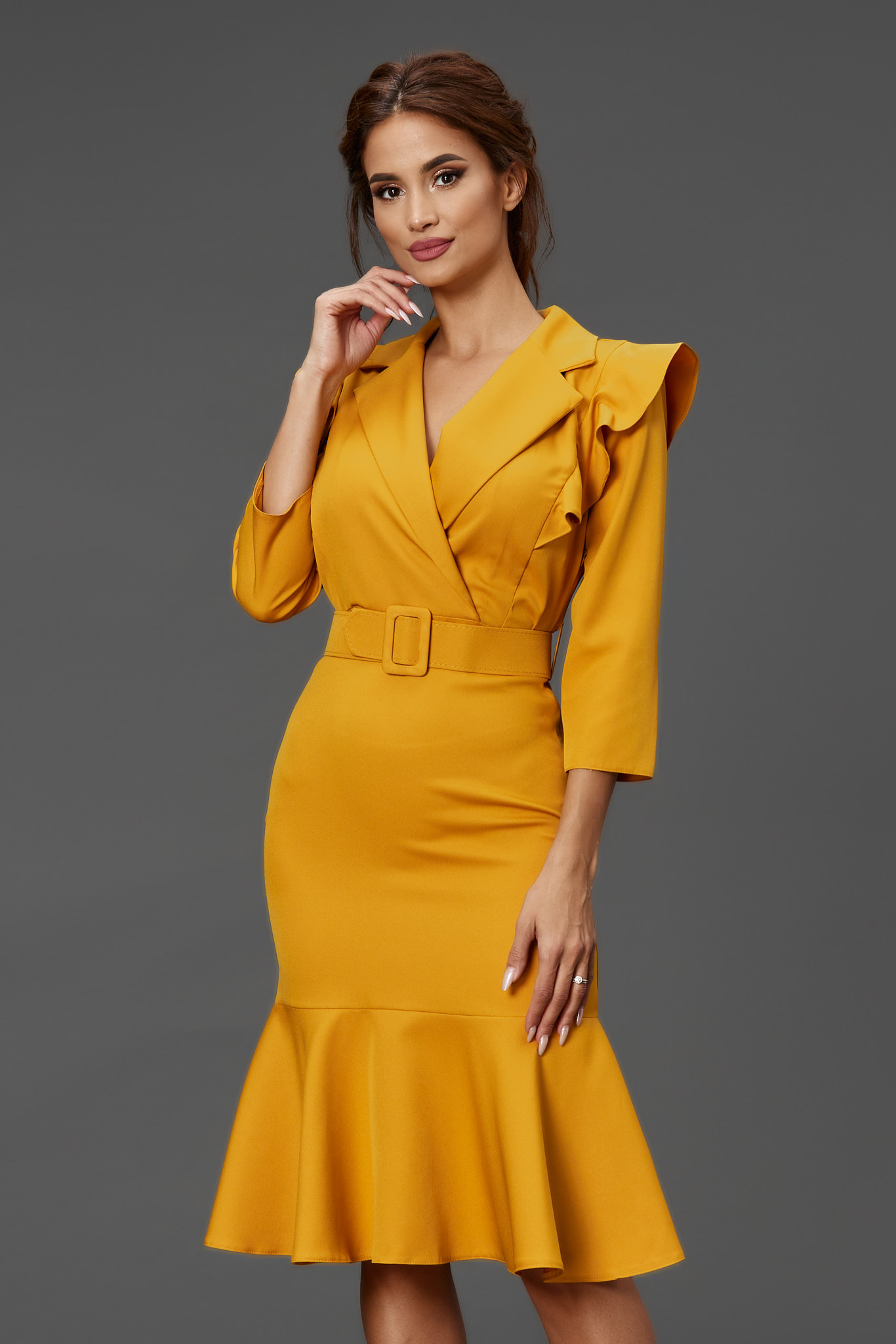 Rochie Eliza Galben Mustar