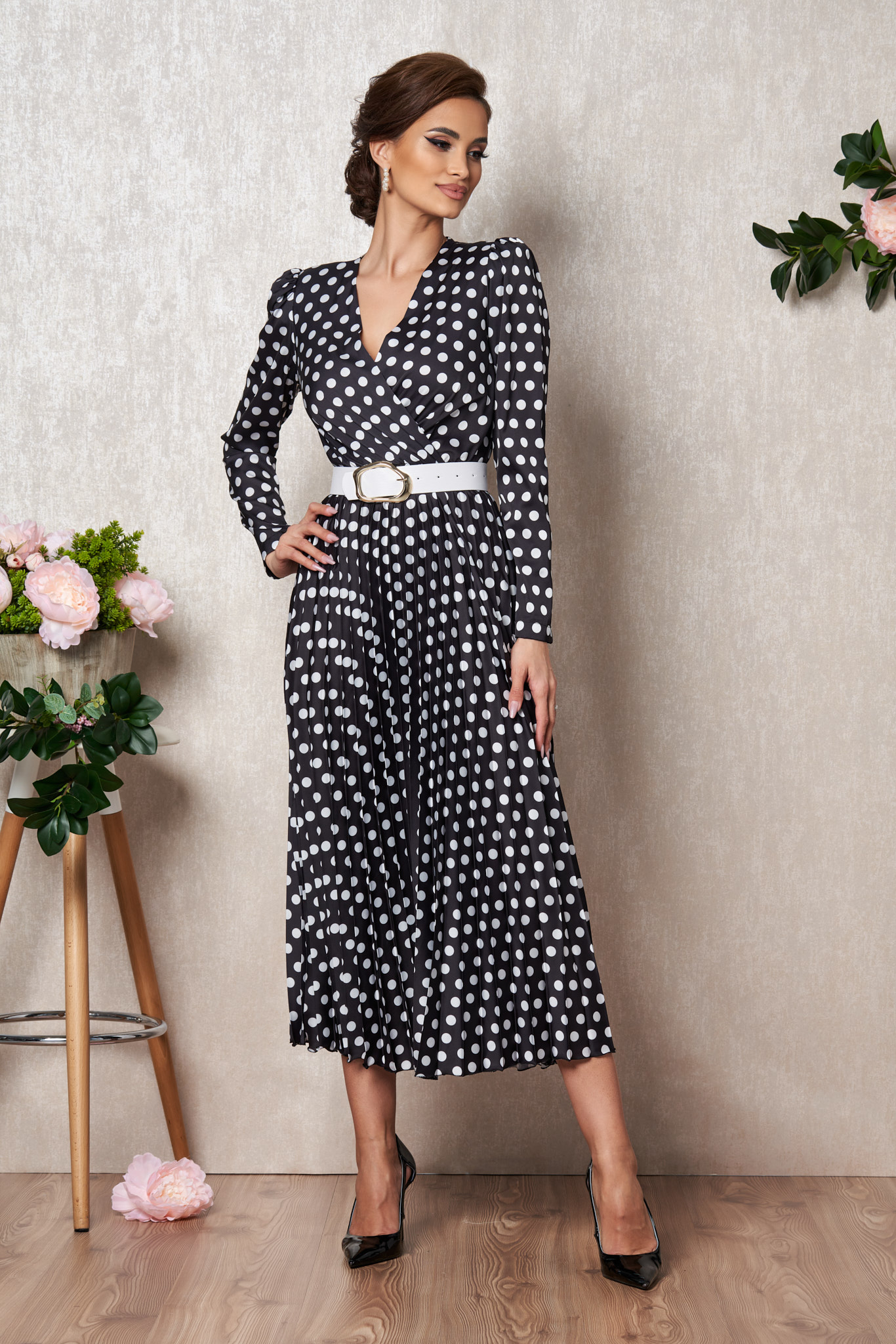 Rochie alevia negru bicolora