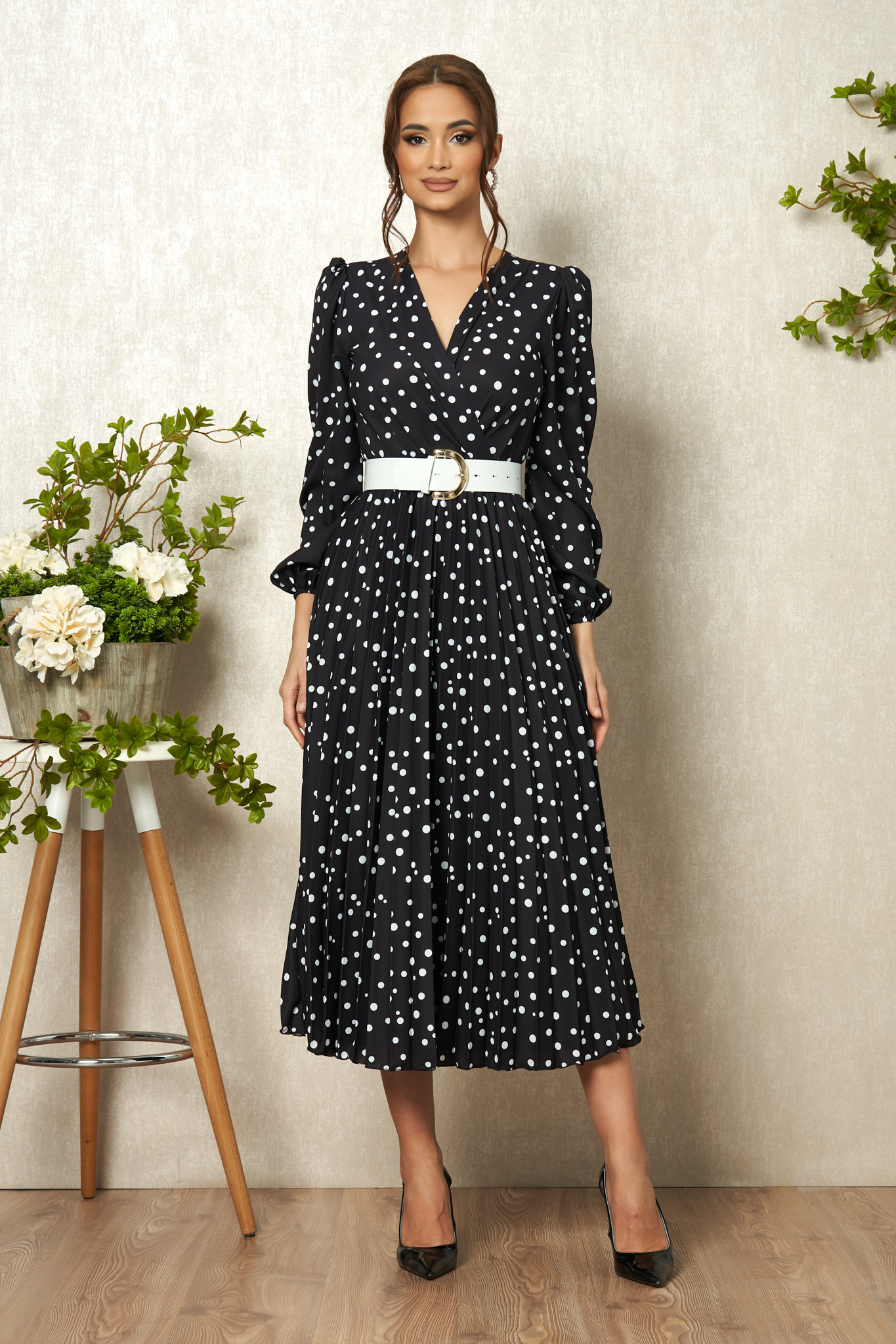 Rochie malina neagra cu buline