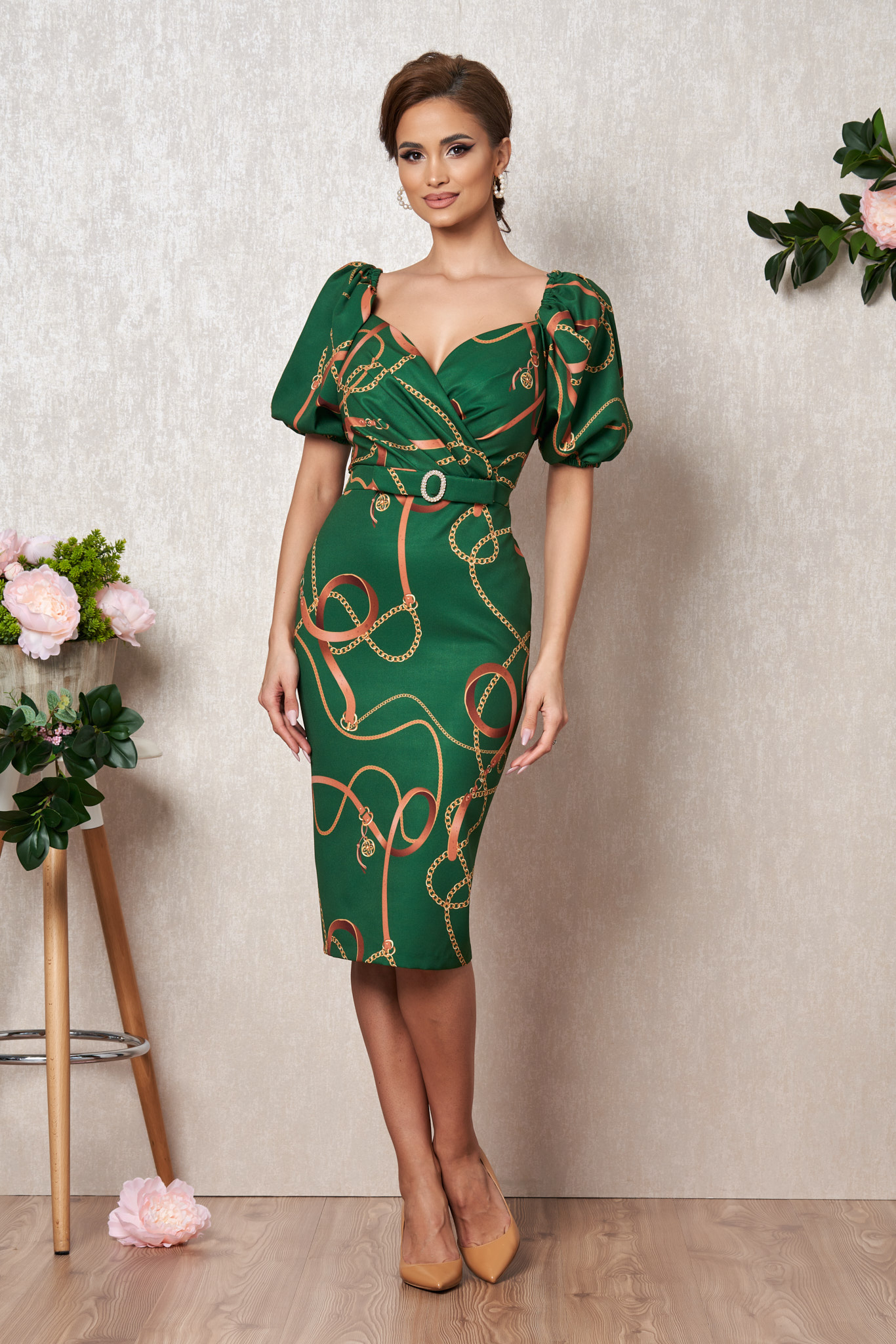 Rochie candy verde multi