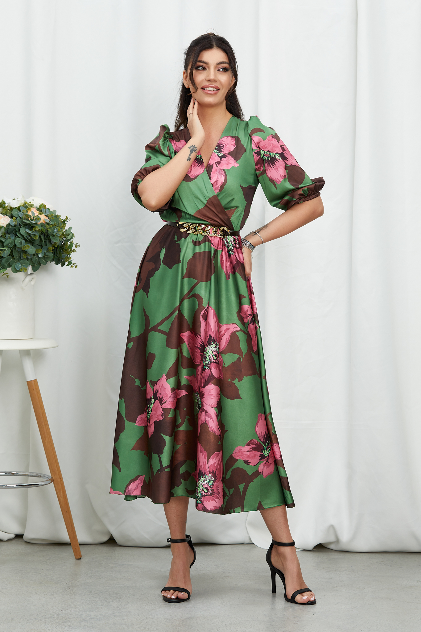 Poze Rochie Yolanda Verde Multi zonia.ro 