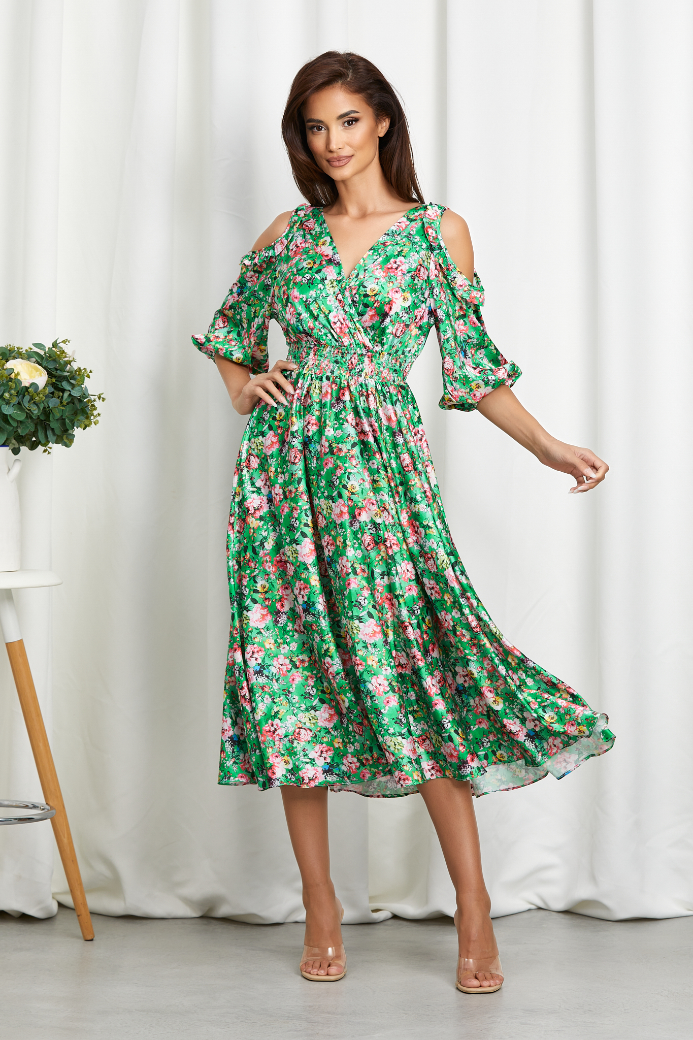Rochie seyra verde multi