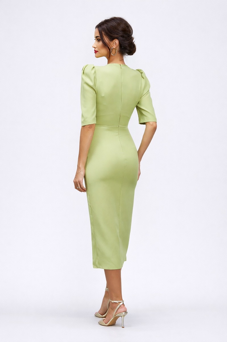 Rochie Elisha Mint 319 lei | Rochie midi eleganta accesorizata cu