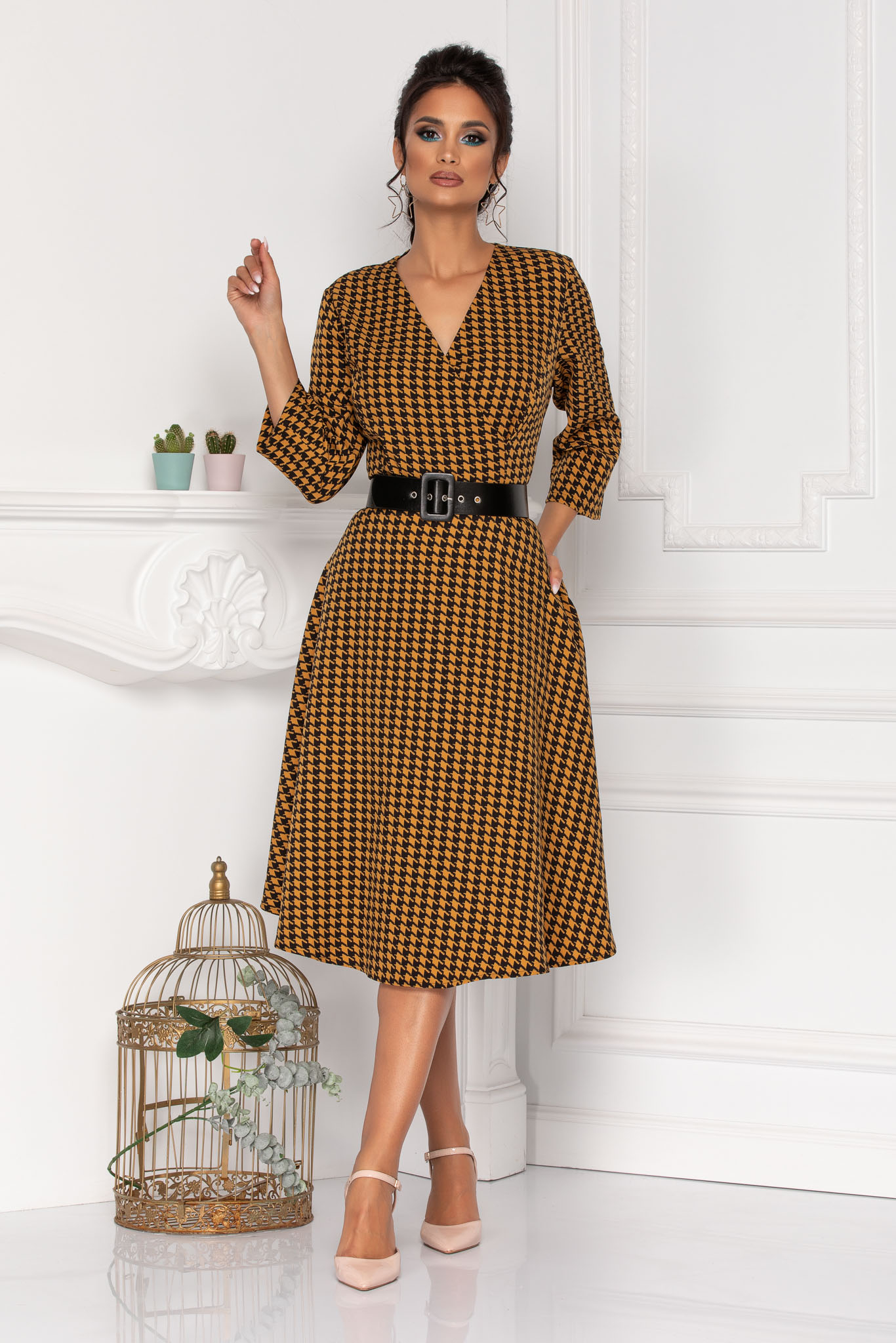 Rochie taylor galben mustar