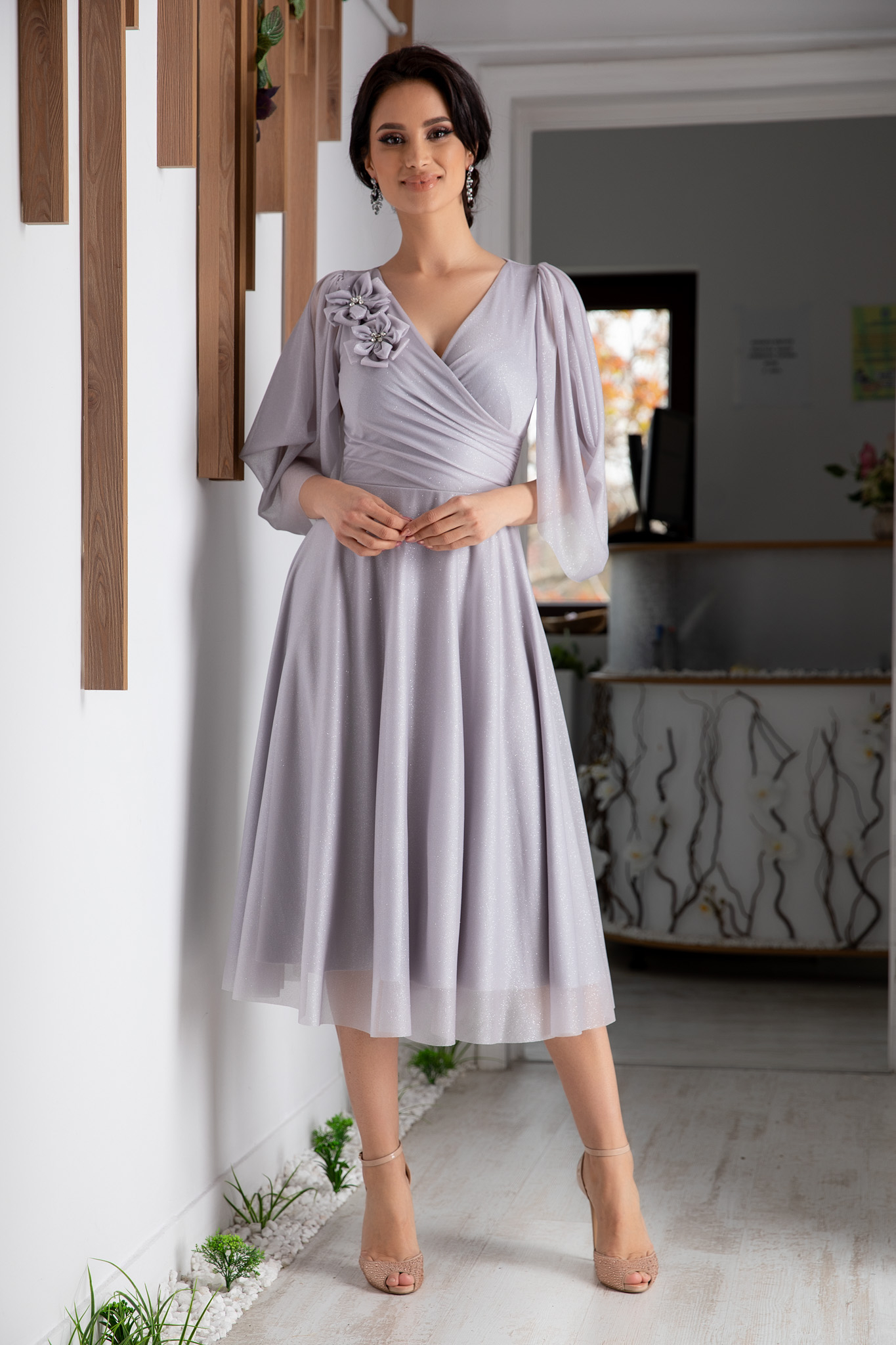 Rochie rosario gri