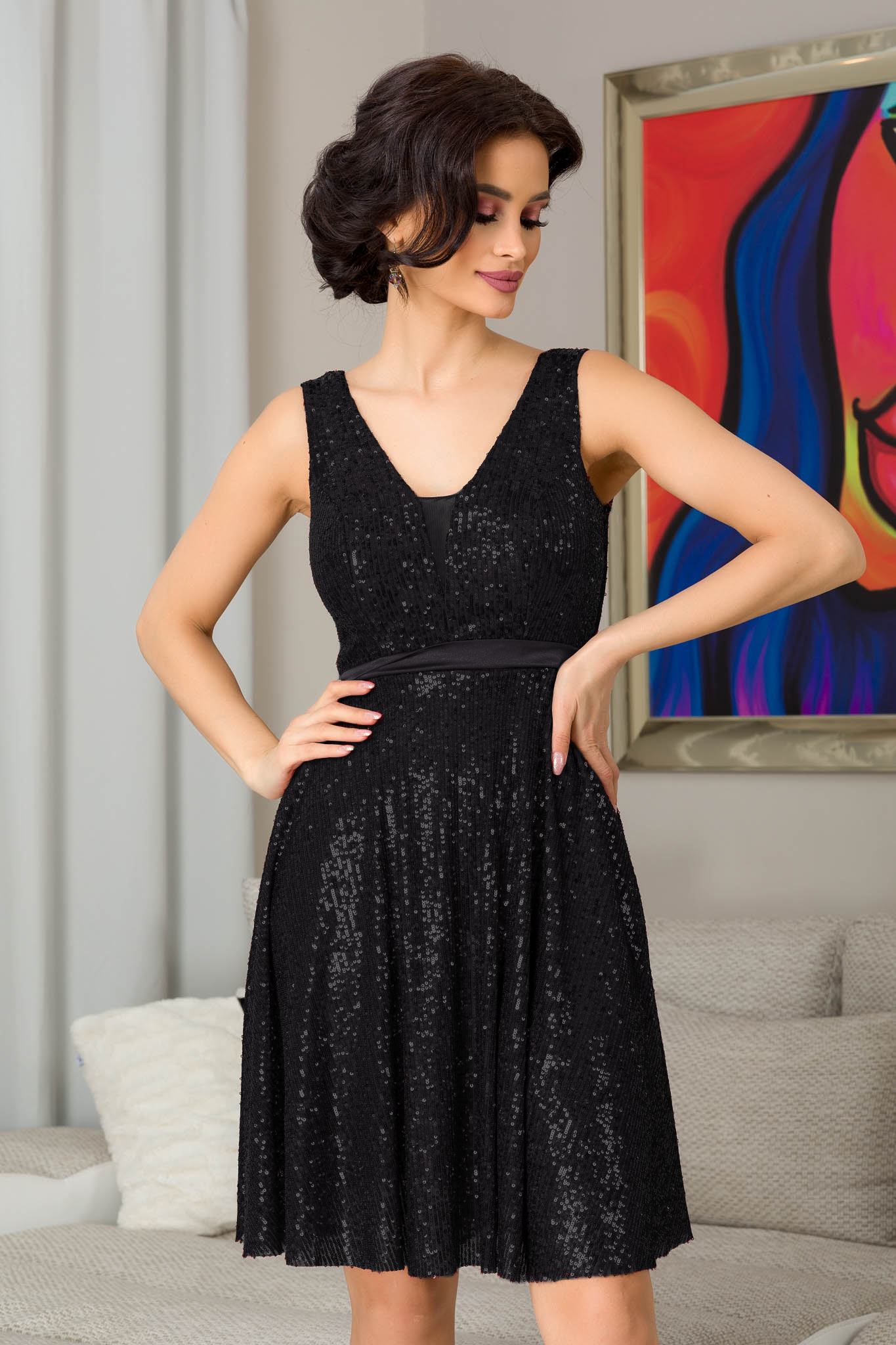 Rochie bianca neagra