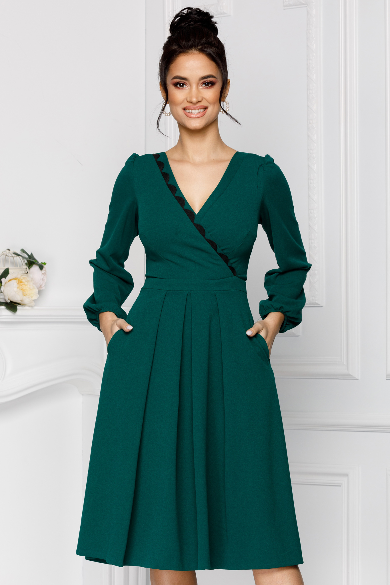 Rochie moze dora verde