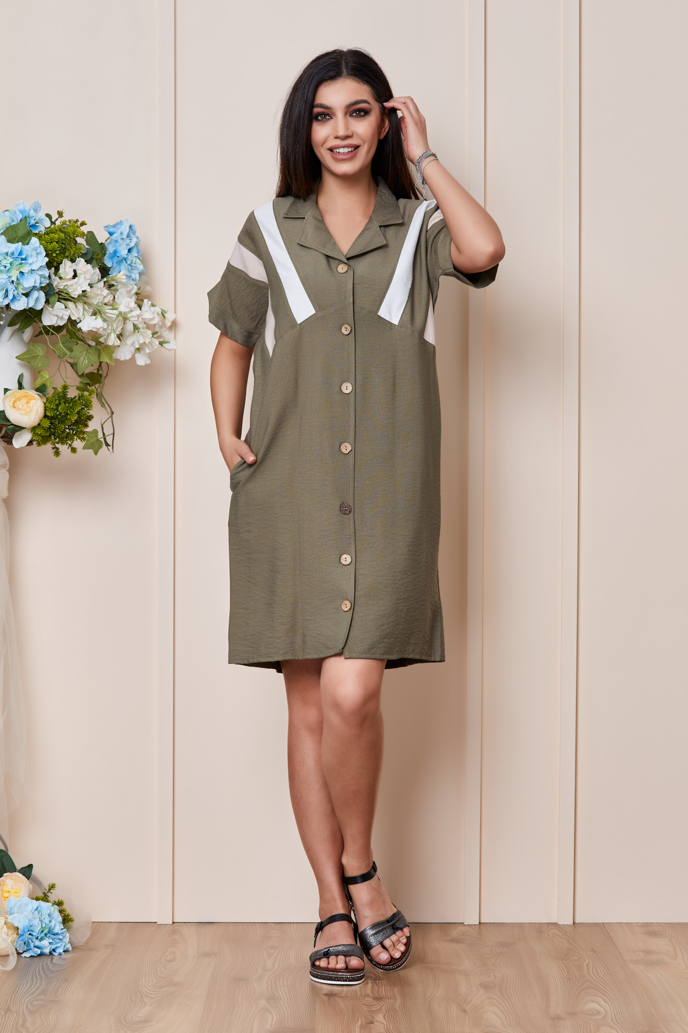 Rochie Cameron Kaki