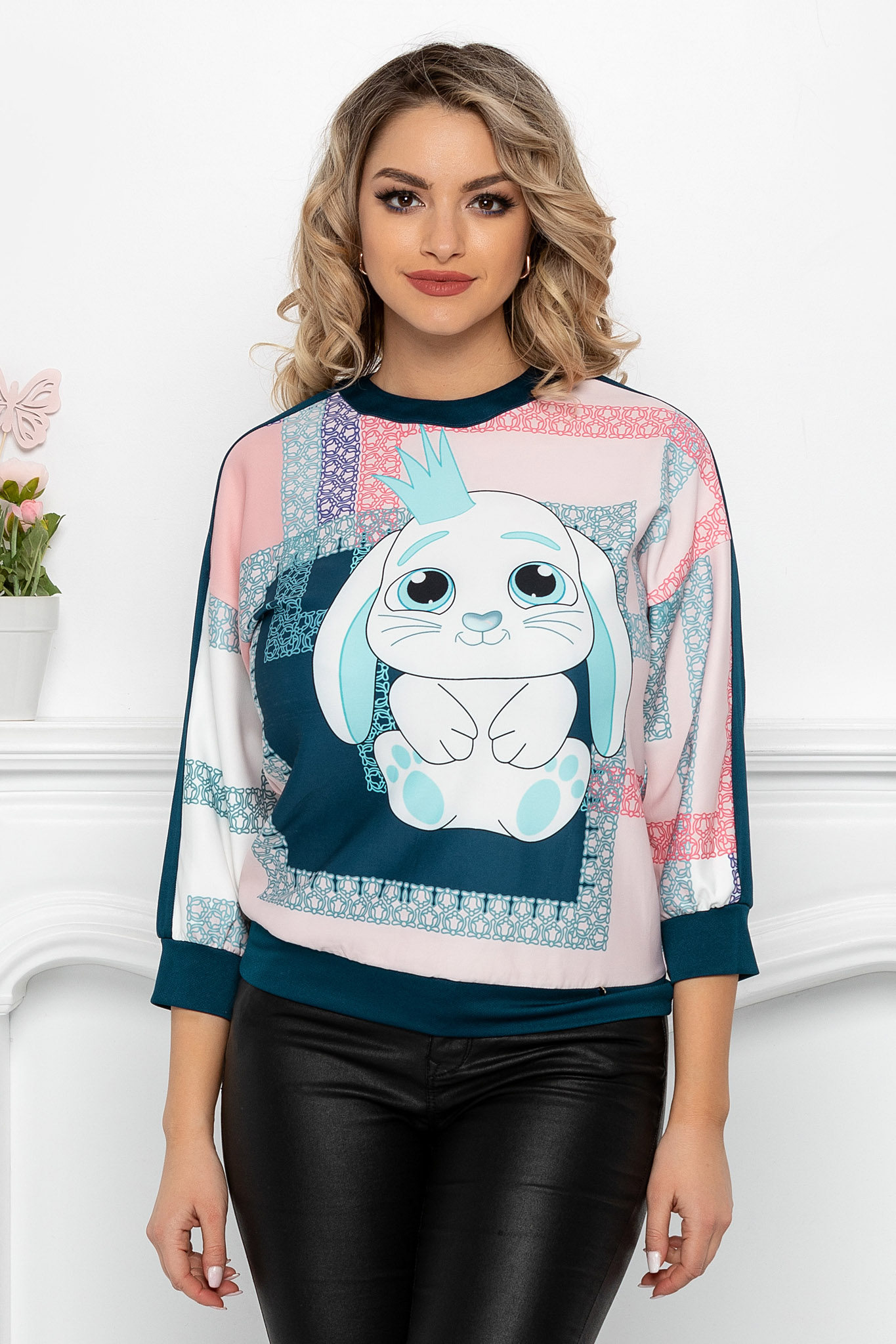 Bluza bunny verde