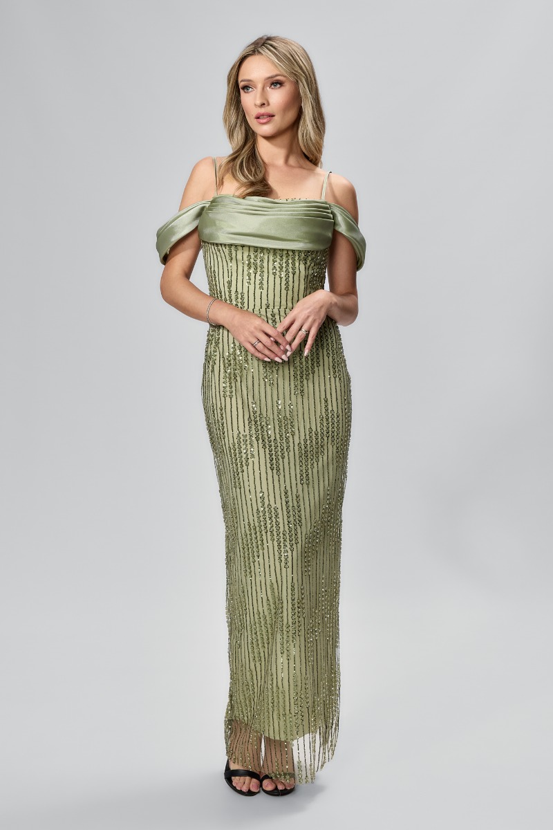 Rochie de ocazie premium  din tull cu paiete Luziana Vernil