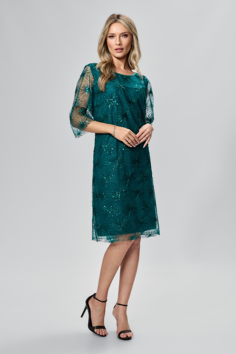 Rochie de ocazie din tull cu paiete Tayla Verde